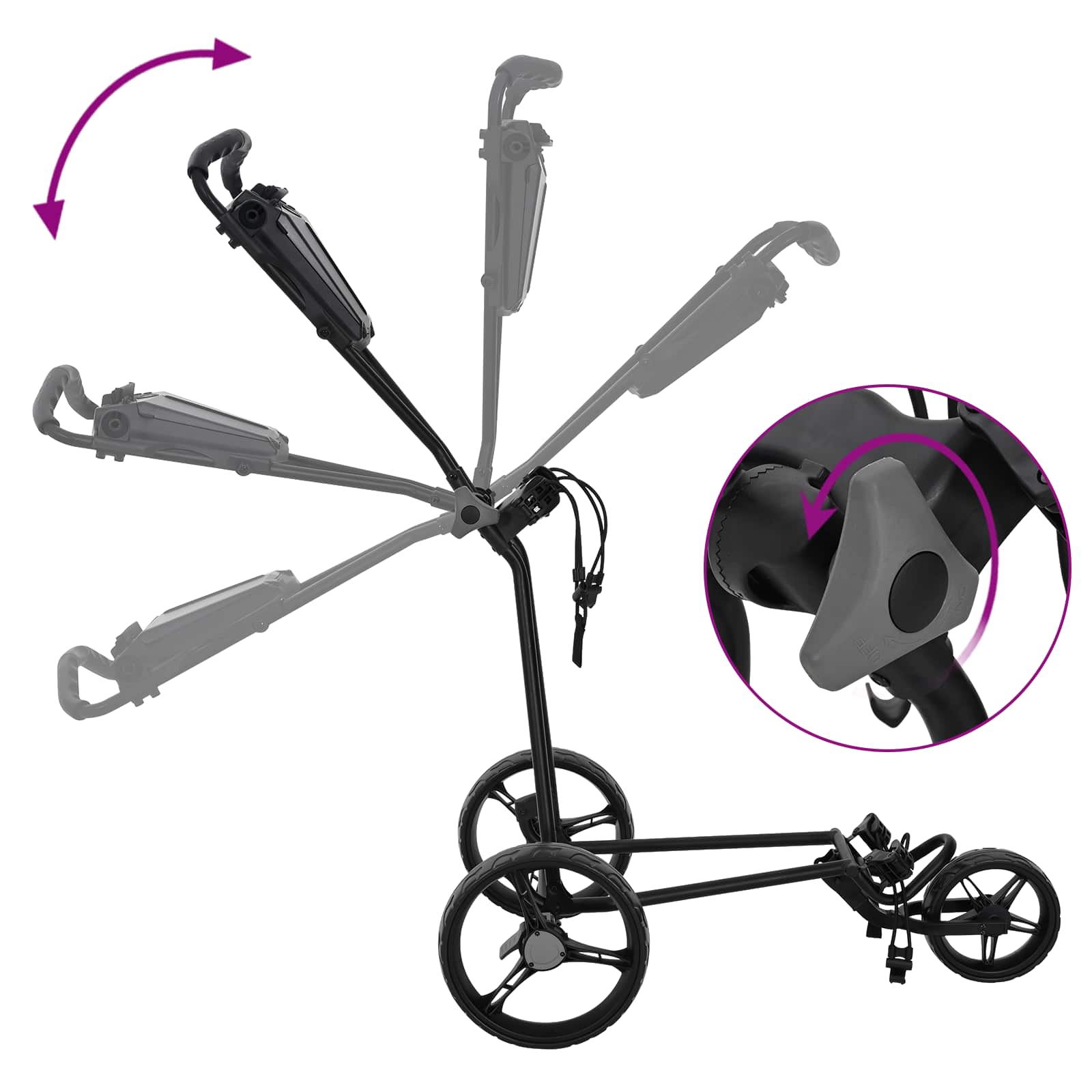 Golf Trolej Crna 95 x 60 x 130 cm Željezo