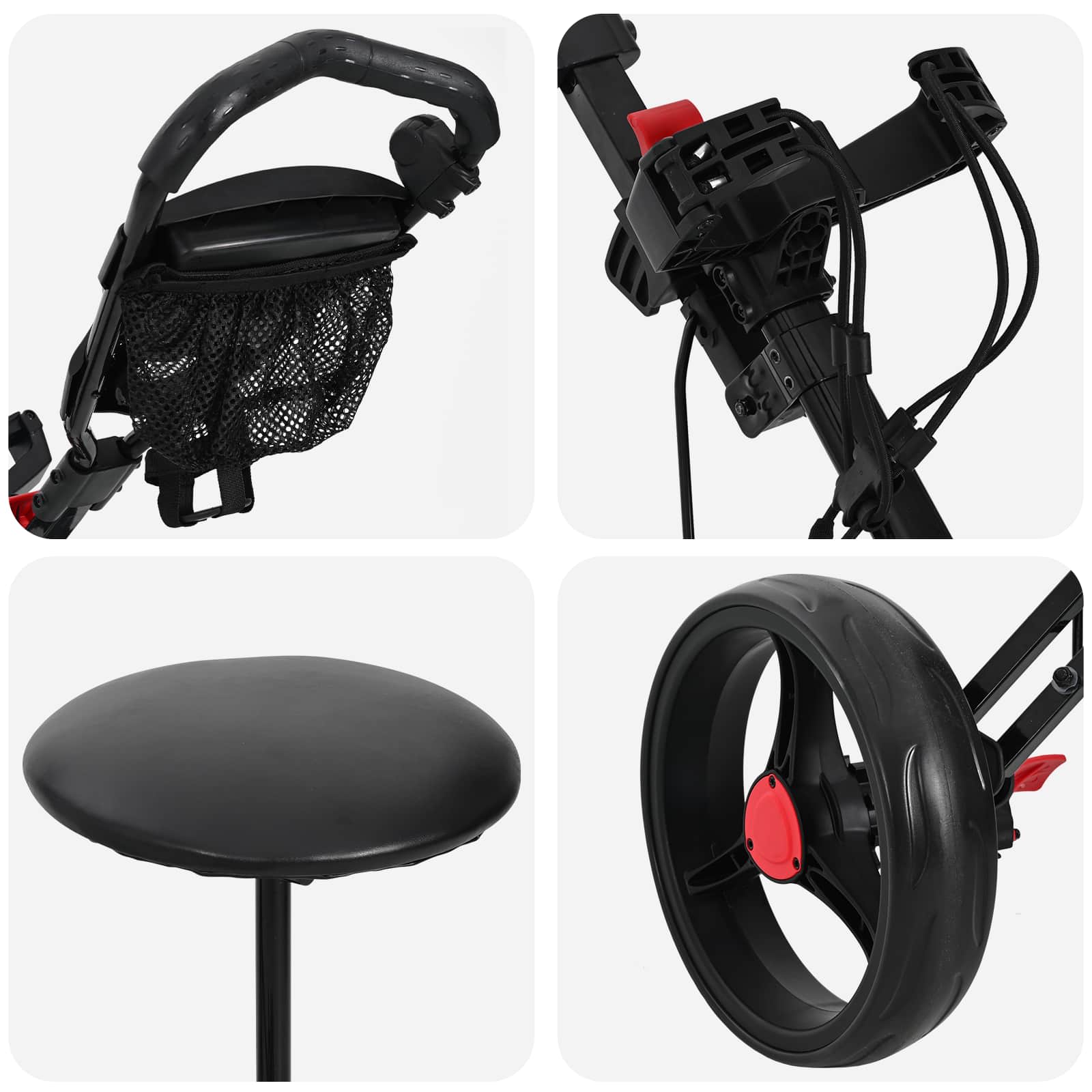 Golf Trolej s sjedištem Crna 95 x 69 x 114 cm Željezo