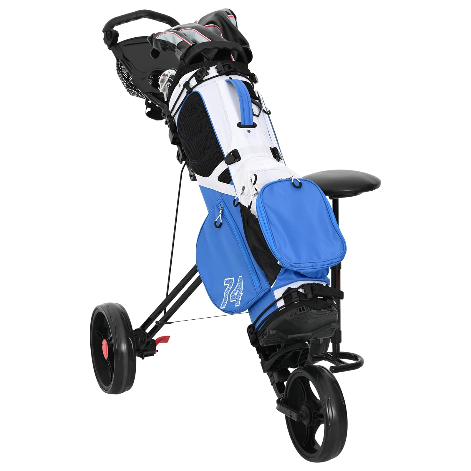 Golf Trolej s sjedištem Crna 95 x 69 x 114 cm Željezo