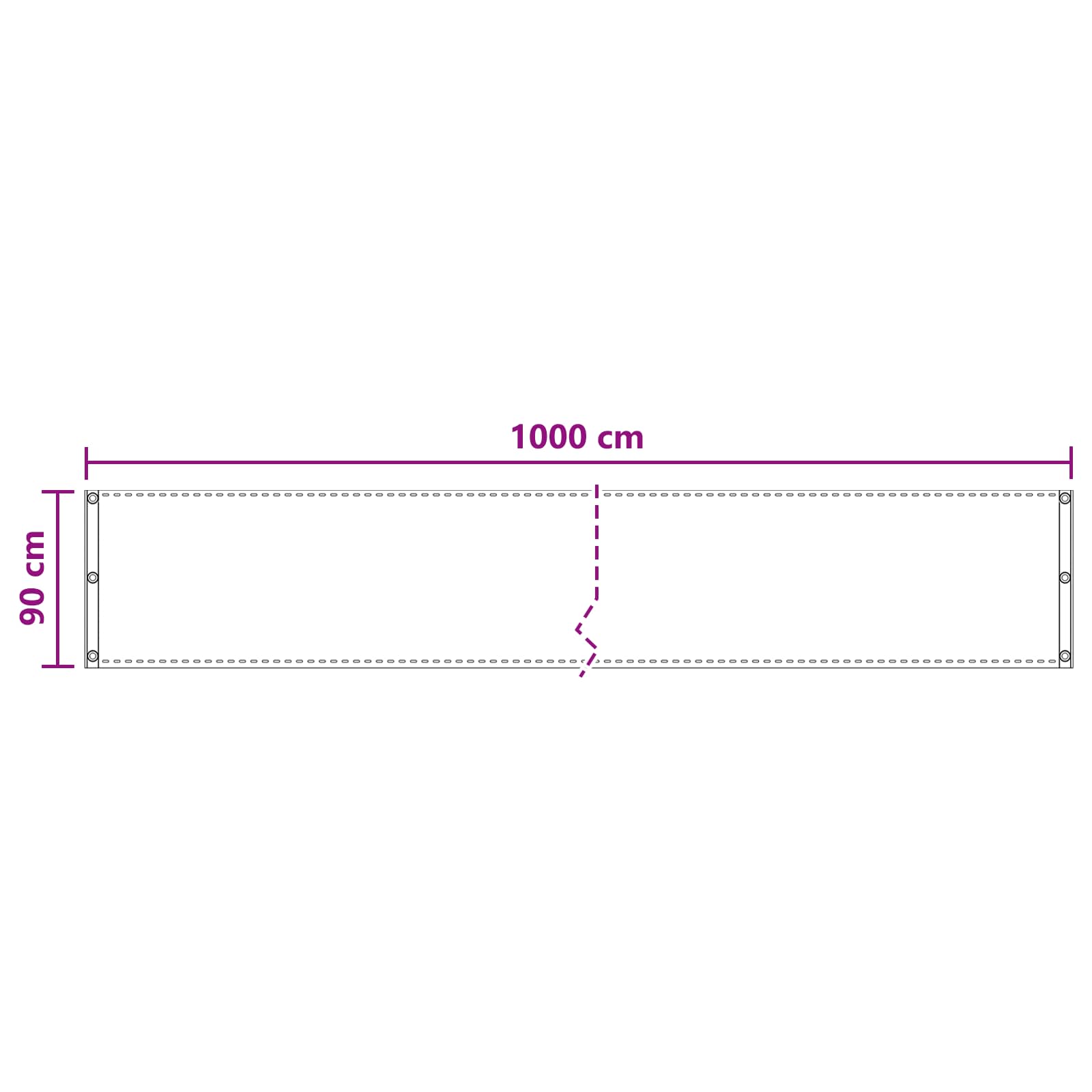 Balcony ekran Terakota 90 x 1000 cm HDPE i Aluminij