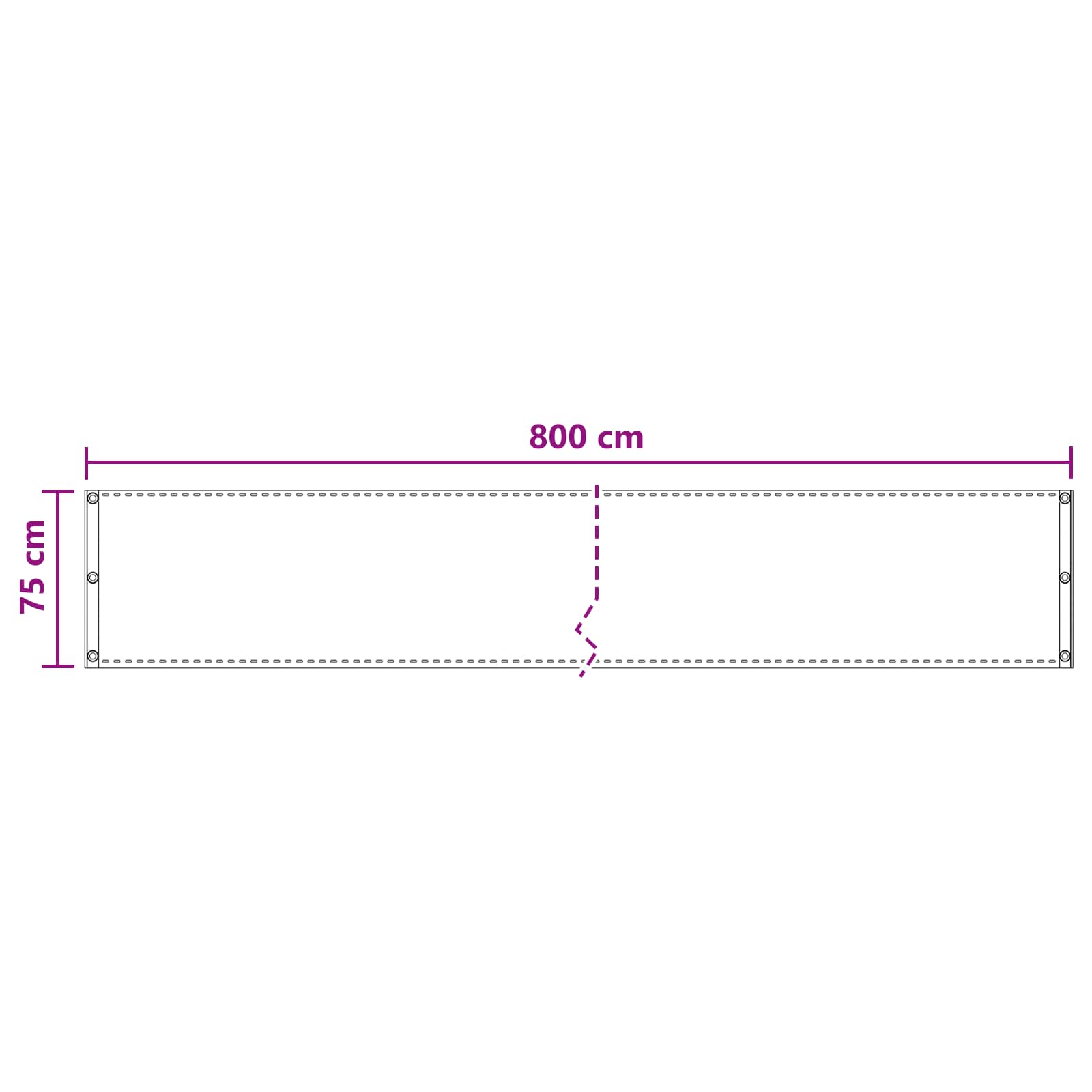 Balcony ekran Tamnozelena 75 x 800 cm HDPE i Aluminij