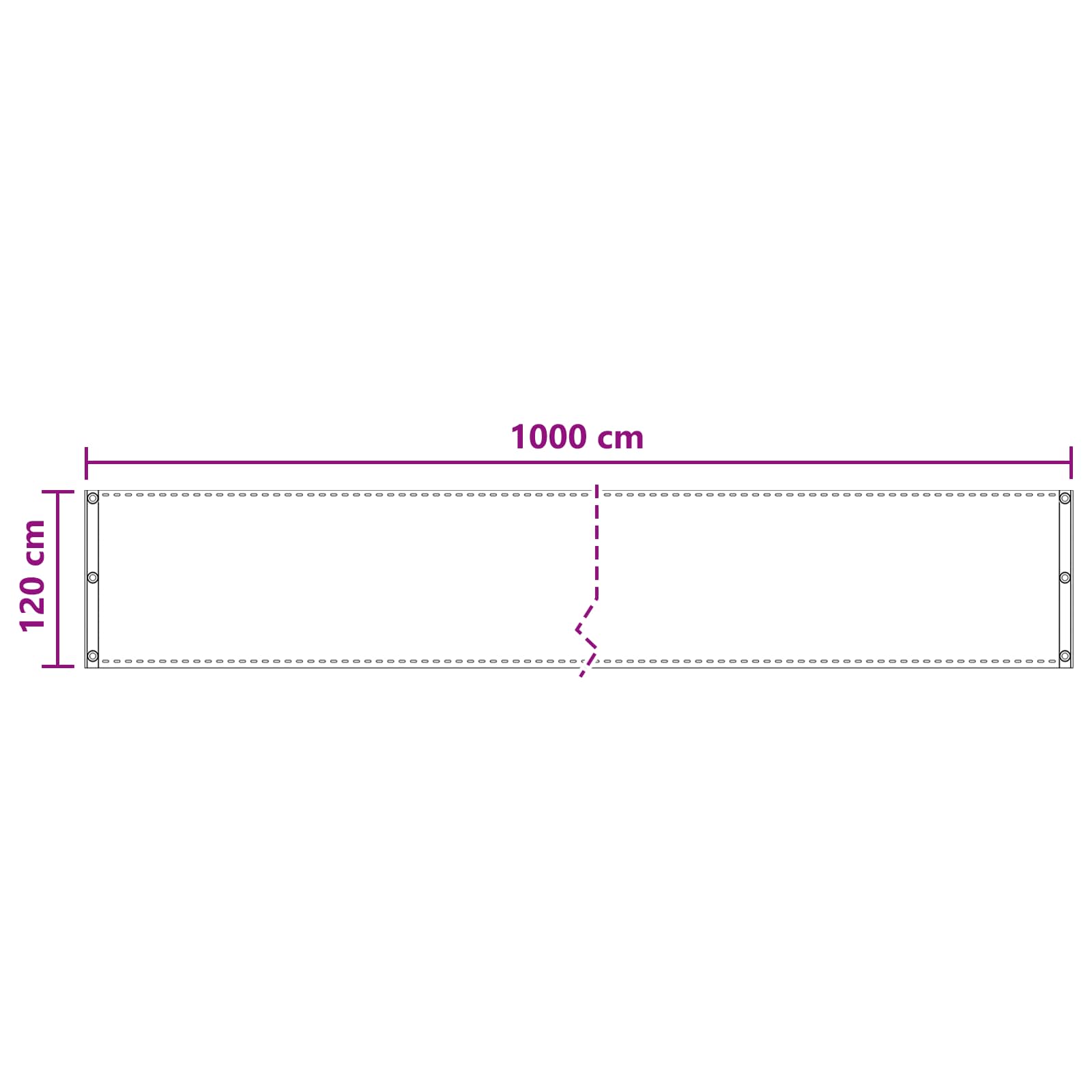 Balcony ekran Bež 120 x 1000 cm HDPE i Aluminij