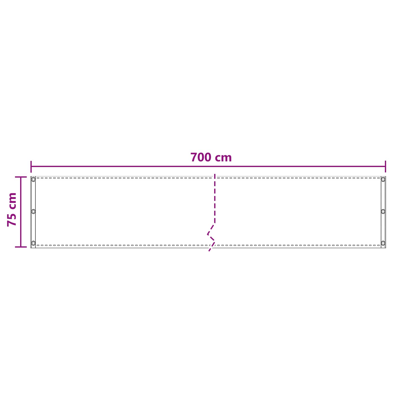 Balcony ekran Krem 75 x 700 cm HDPE i Aluminij
