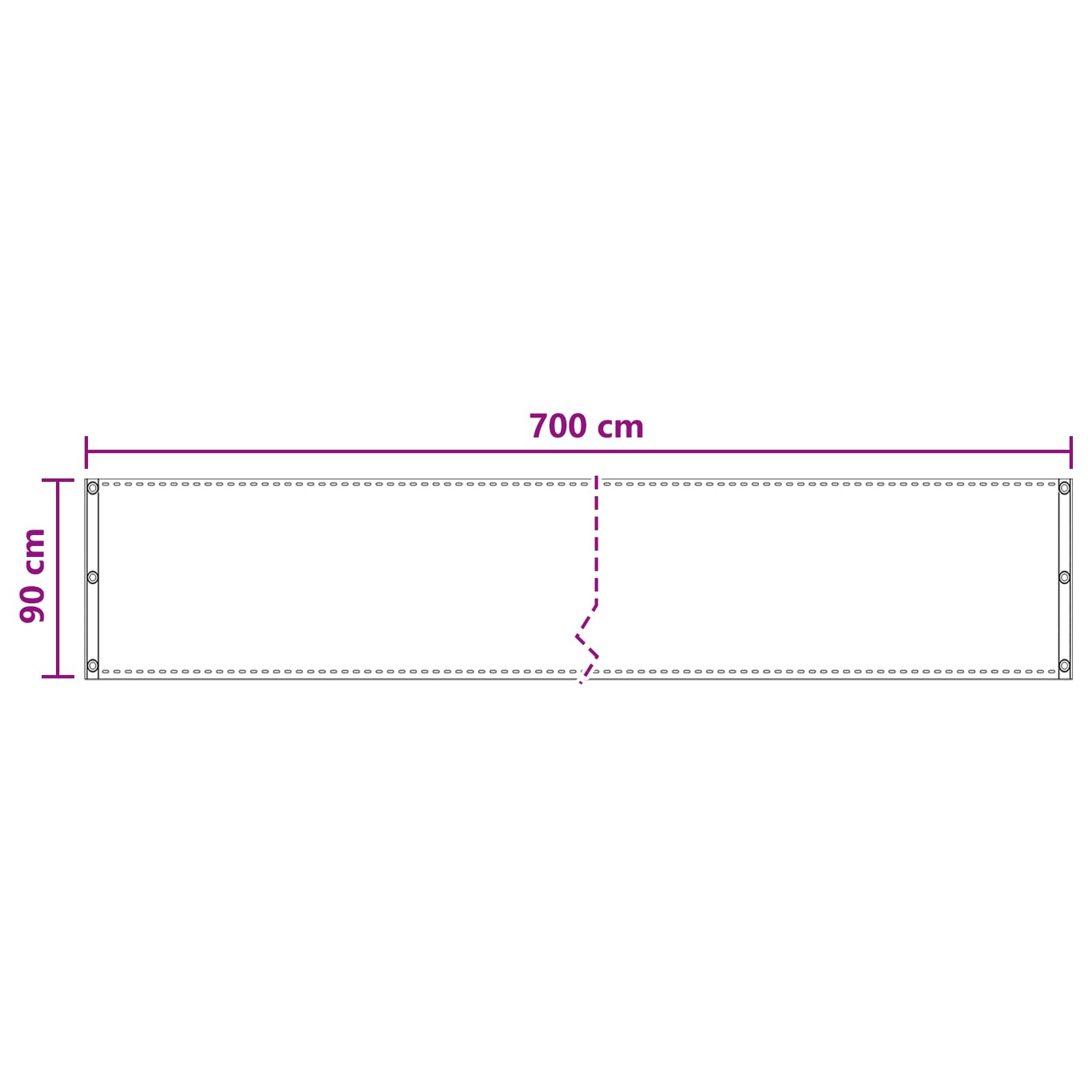 Balcony ekran Svjetlosiva 90 x 700 cm HDPE i Aluminij