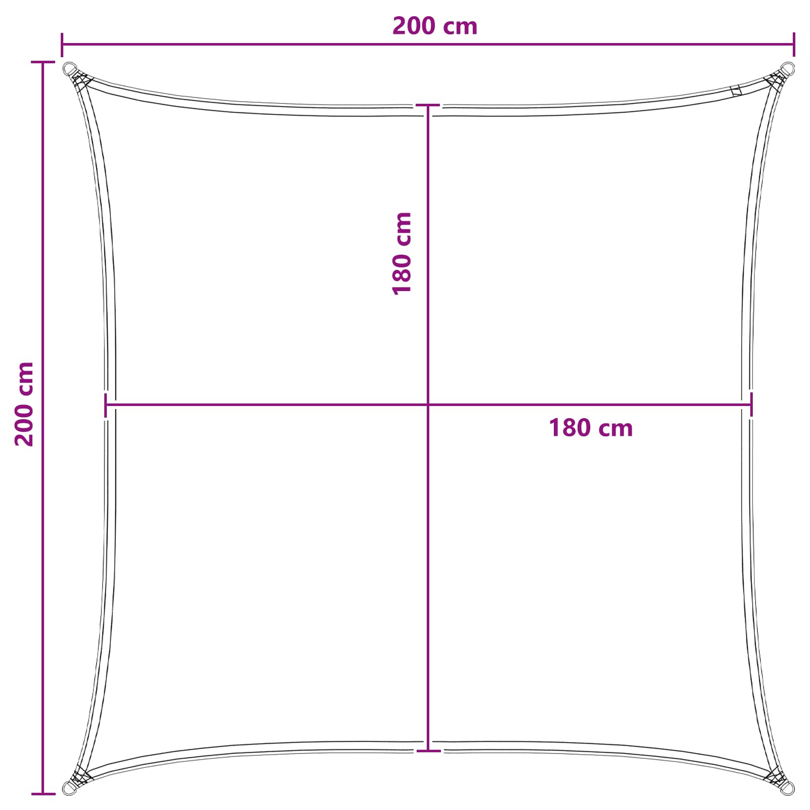 Jedrilica za sunčevu sjenu Antracit i bijelo 2 x 2 m HDPE