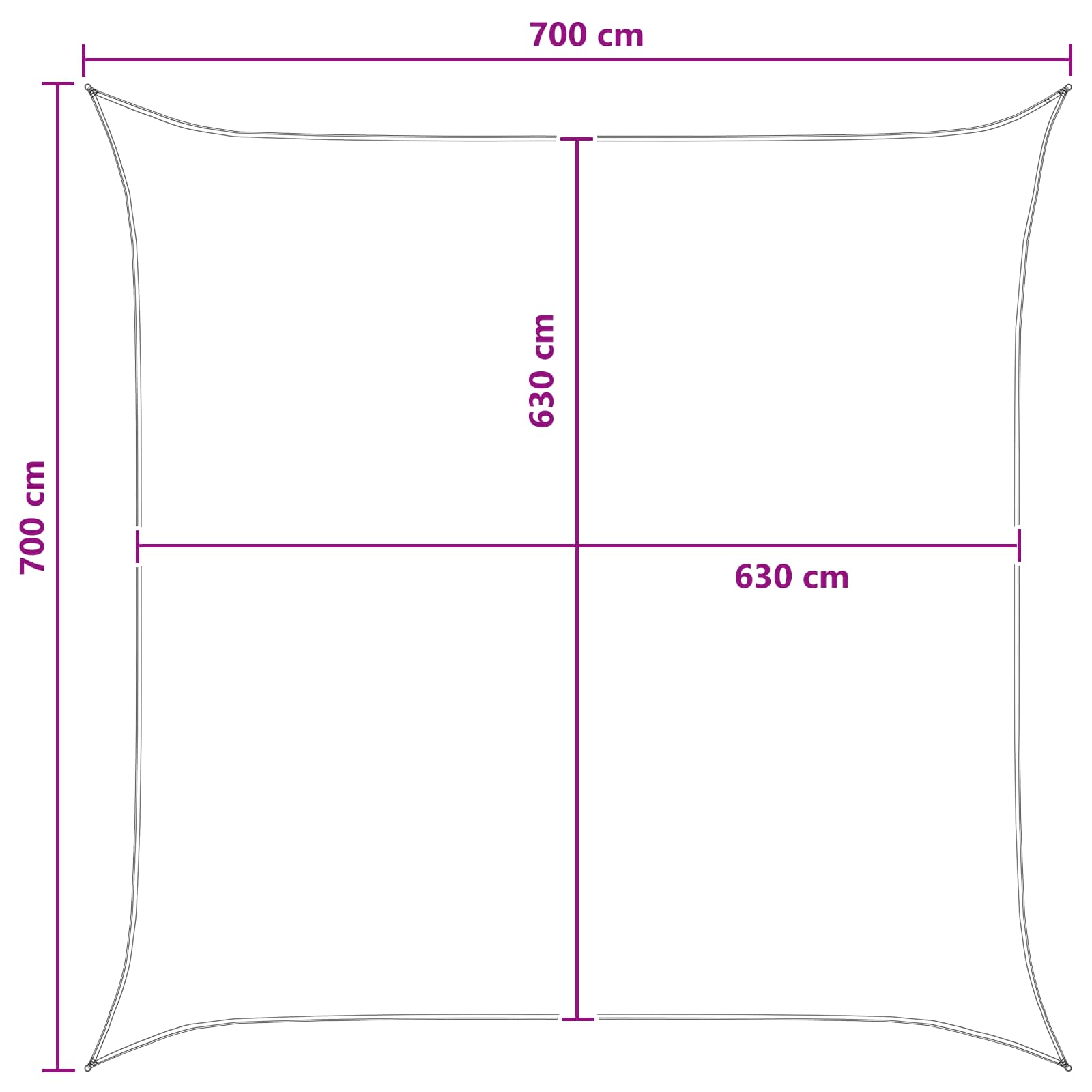 Jedrilica za sunčevu sjenu Antracit i bijelo 7 x 7 m HDPE