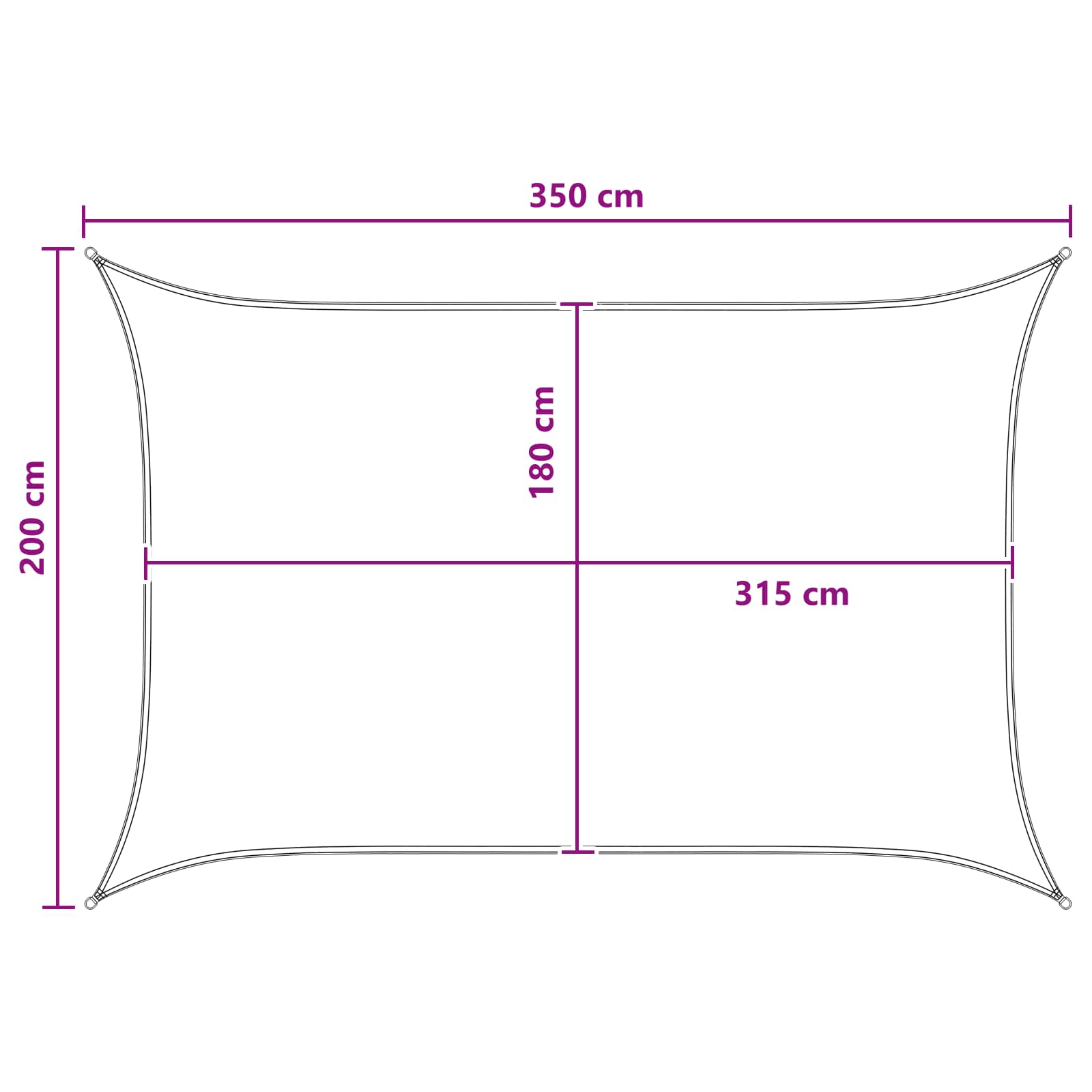 Jedrilica za sunčevu sjenu Antracit i bijelo 2 x 3,5 m HDPE