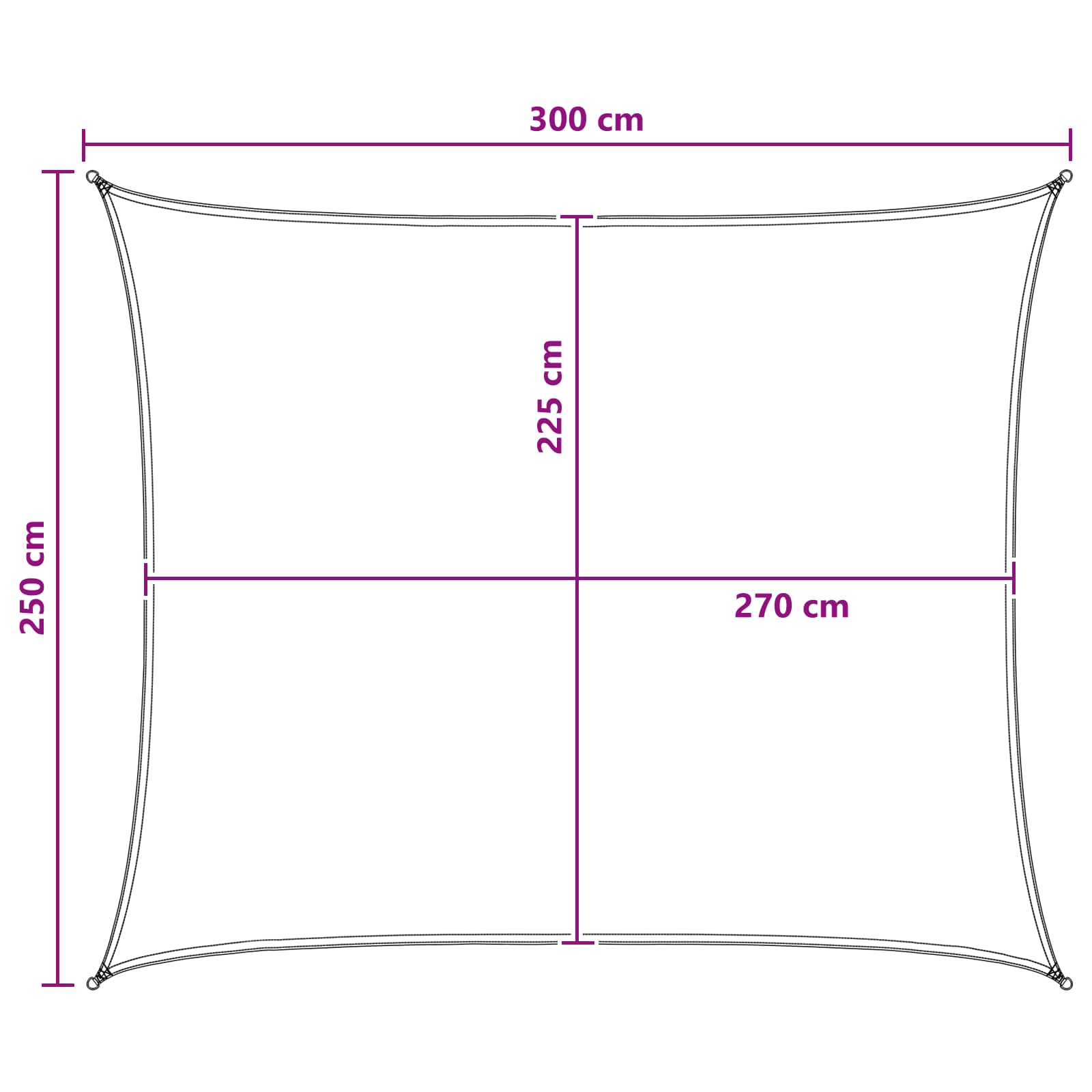 Jedrilica za sunčevu sjenu Antracit i bijelo 2,5 x 3 m HDPE