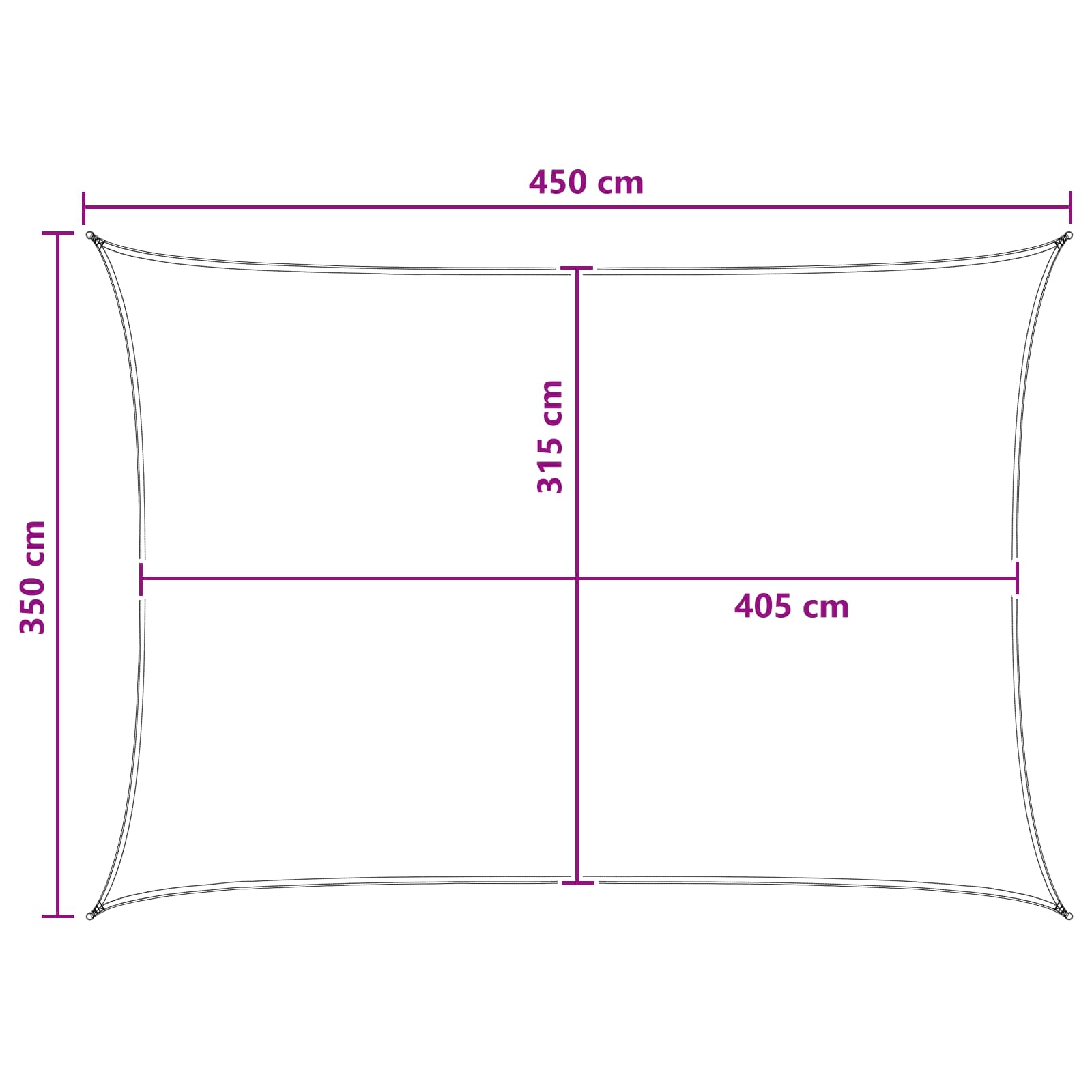 Jedrilica za sunčevu sjenu Antracit i bijelo 3,5 x 4,5 m HDPE
