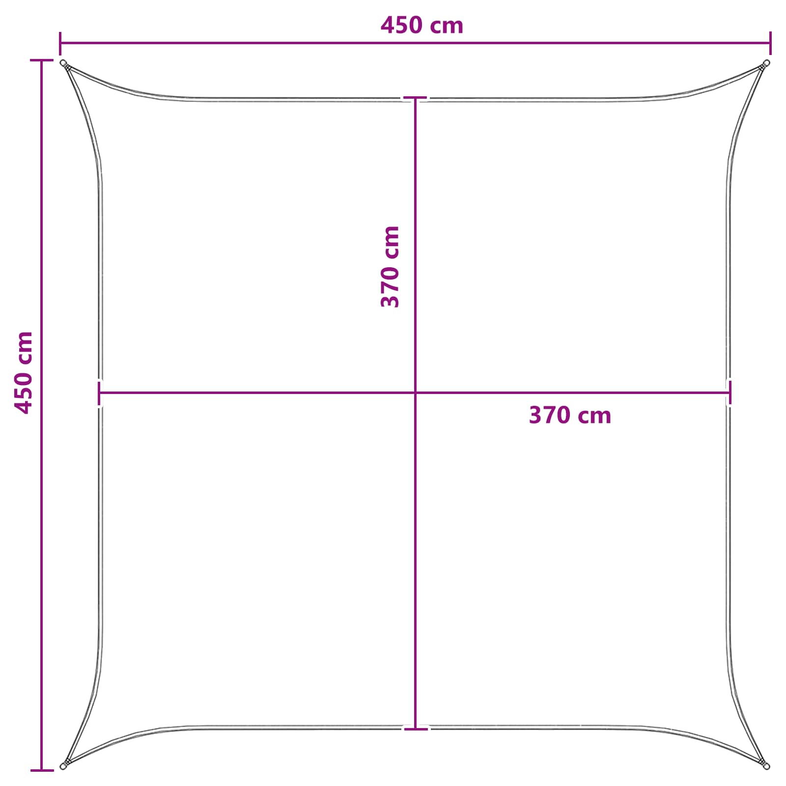 Jedrilica za sunčevu sjenu Žuta i bijela 4,5 x 4,5 m HDPE