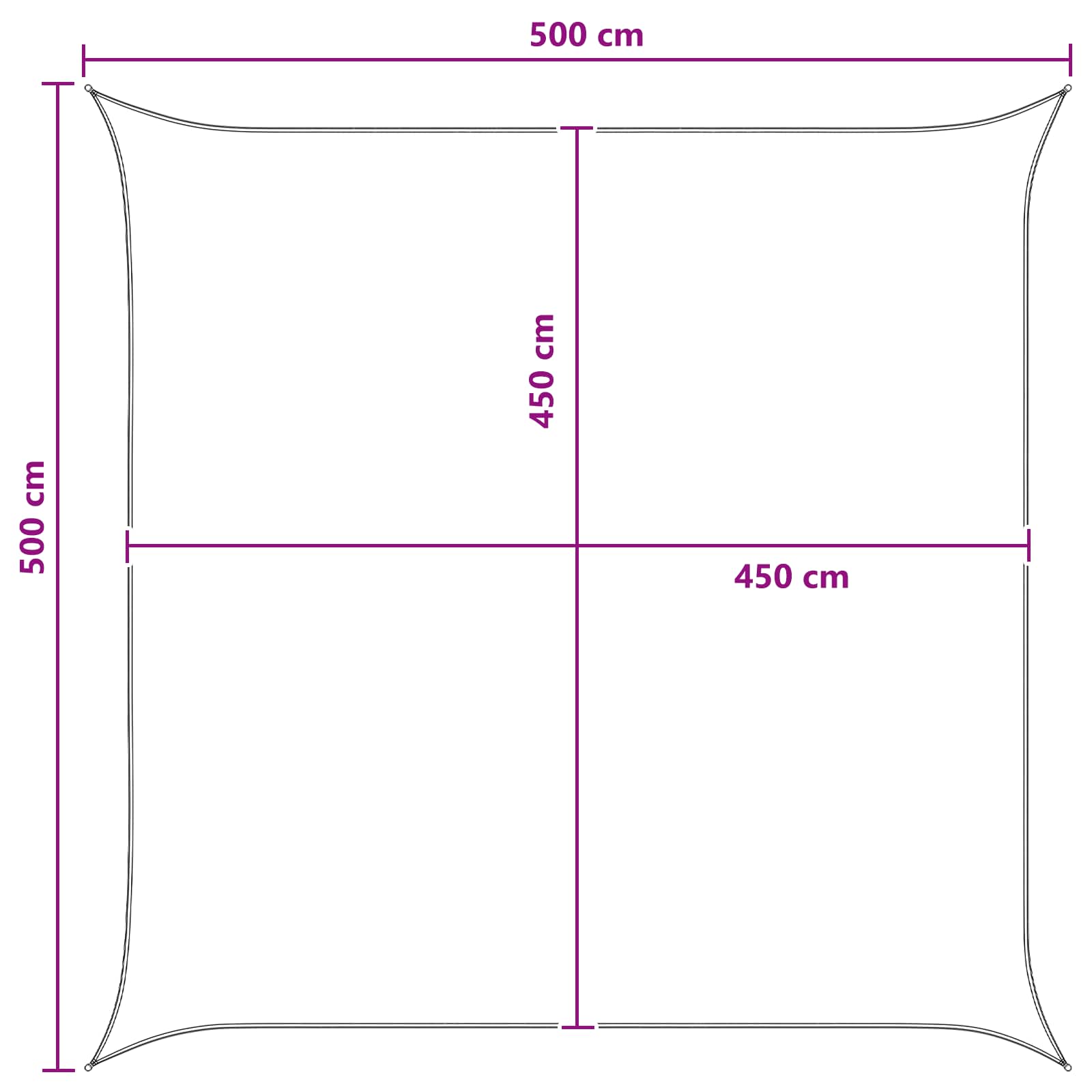 Jedrilica za sunčevu sjenu Žuta i bijela 5 x 5 m HDPE
