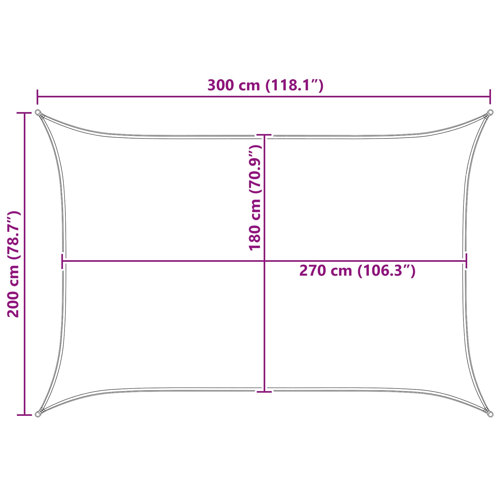Jedrilica za sunčevu sjenu Žuta i bijela 2 x 3 m HDPE