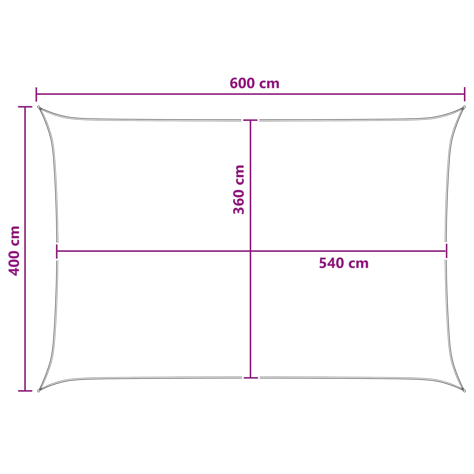 Jedrilica za sunčevu sjenu Žuta i bijela 4 x 6 m HDPE