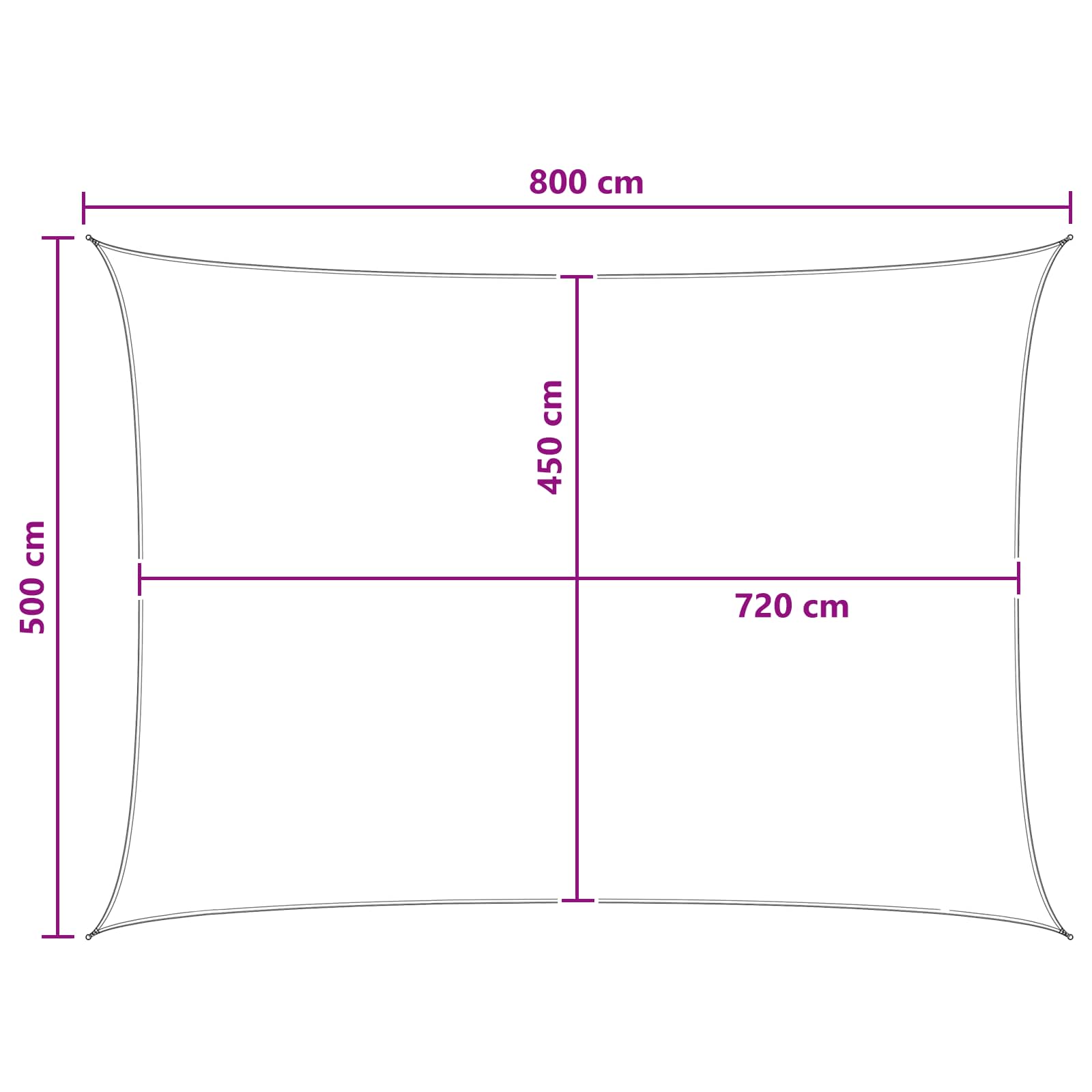 Jedrilica za sunčevu sjenu Žuta i bijela 5 x 8 m HDPE