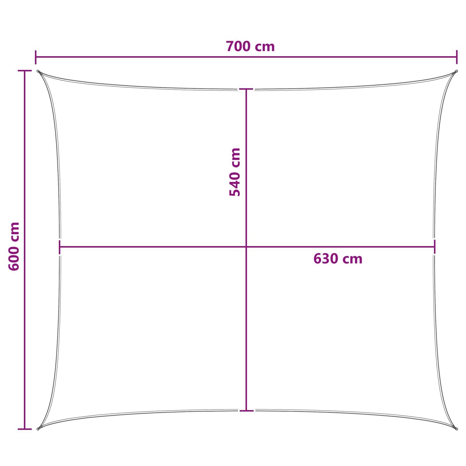 Jedrilica za sunčevu sjenu Žuta i bijela 6 x 7 m HDPE