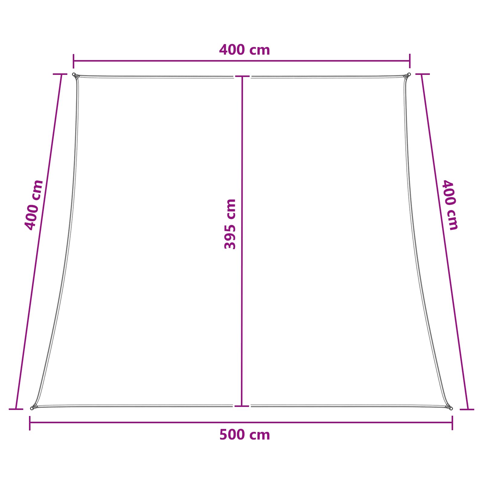 Jedrilica za sunčevu sjenu Žuta i bijela 4 / 5 x 4 m HDPE