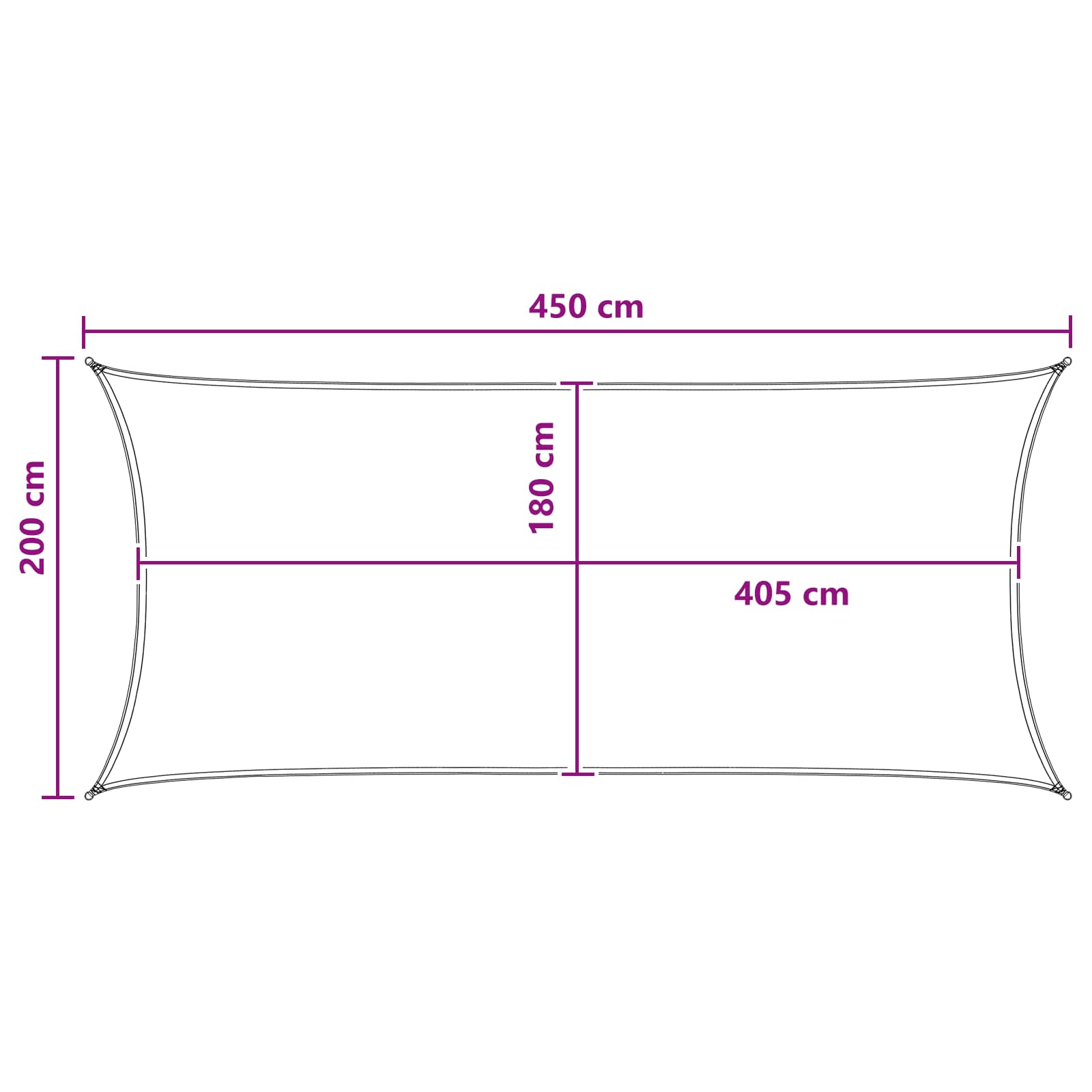 Jedrilica za sunčevu sjenu Plava i bijela 2 x 4,5 m HDPE