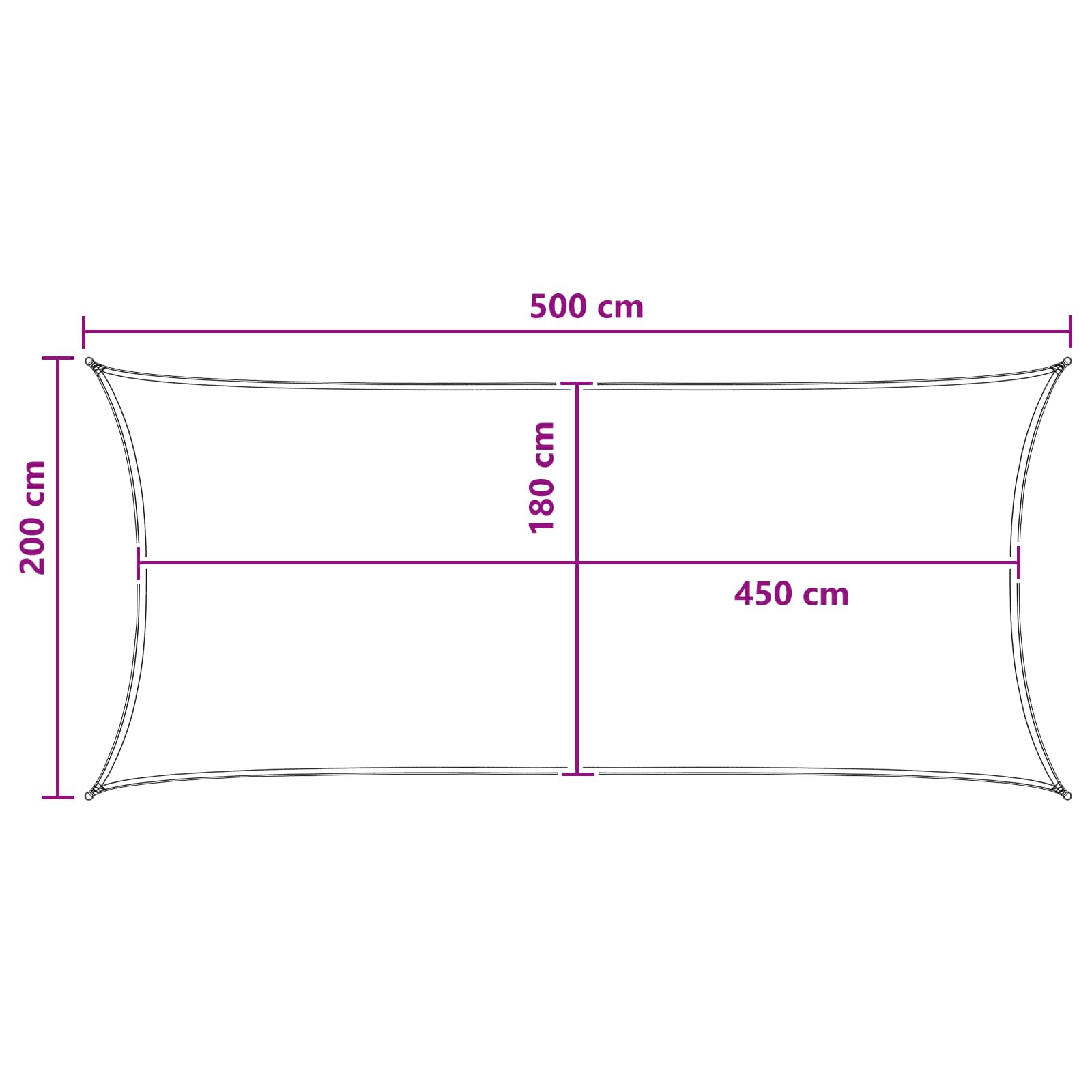 Jedrilica za sunčevu sjenu Plava i bijela 2 x 5 m HDPE