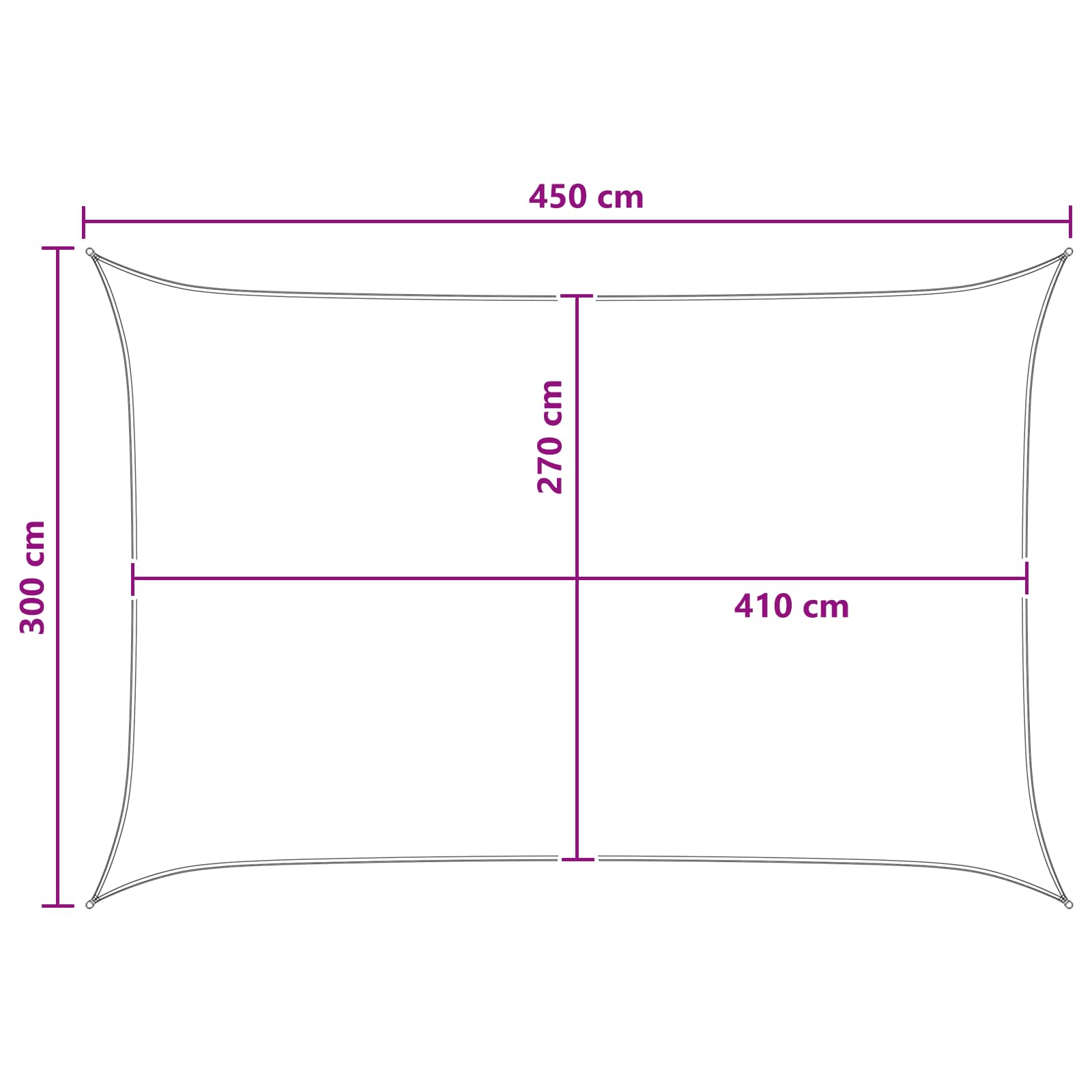 Jedrilica za sunčevu sjenu Plava i bijela 3 x 4,5 m HDPE