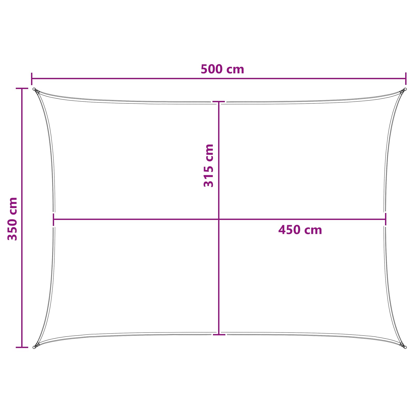 Jedrilica za sunčevu sjenu Plava i bijela 3,5 x 5 m HDPE