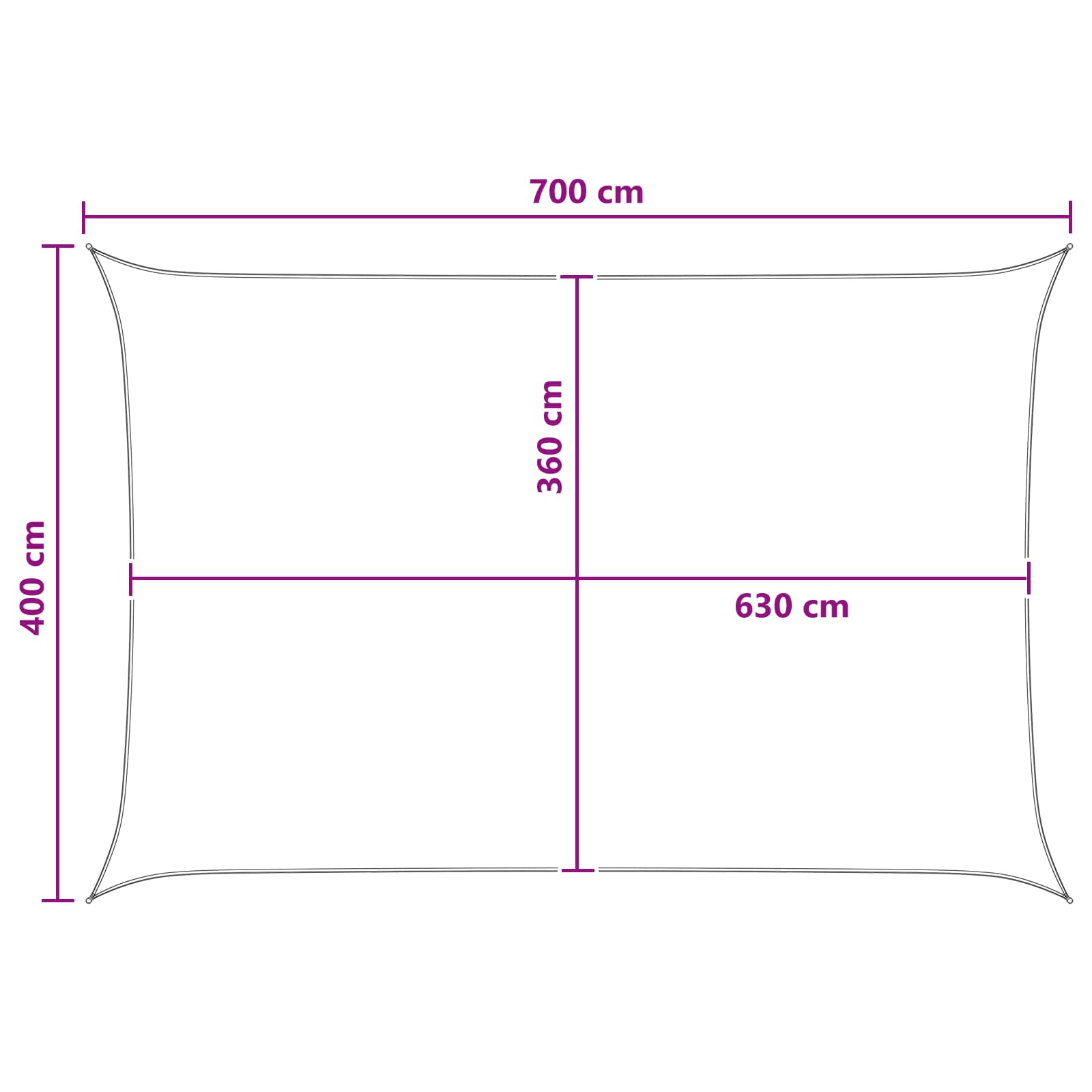 Jedrilica za sunčevu sjenu Plava i bijela 4 x 7 m HDPE