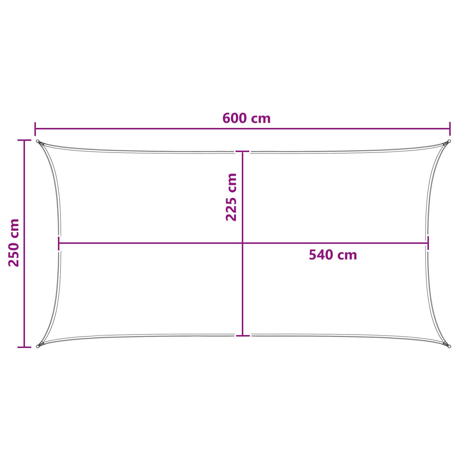 Jedrilica za sunčevu sjenu Svijetlo siva i bijela. 2,5 x 6 m