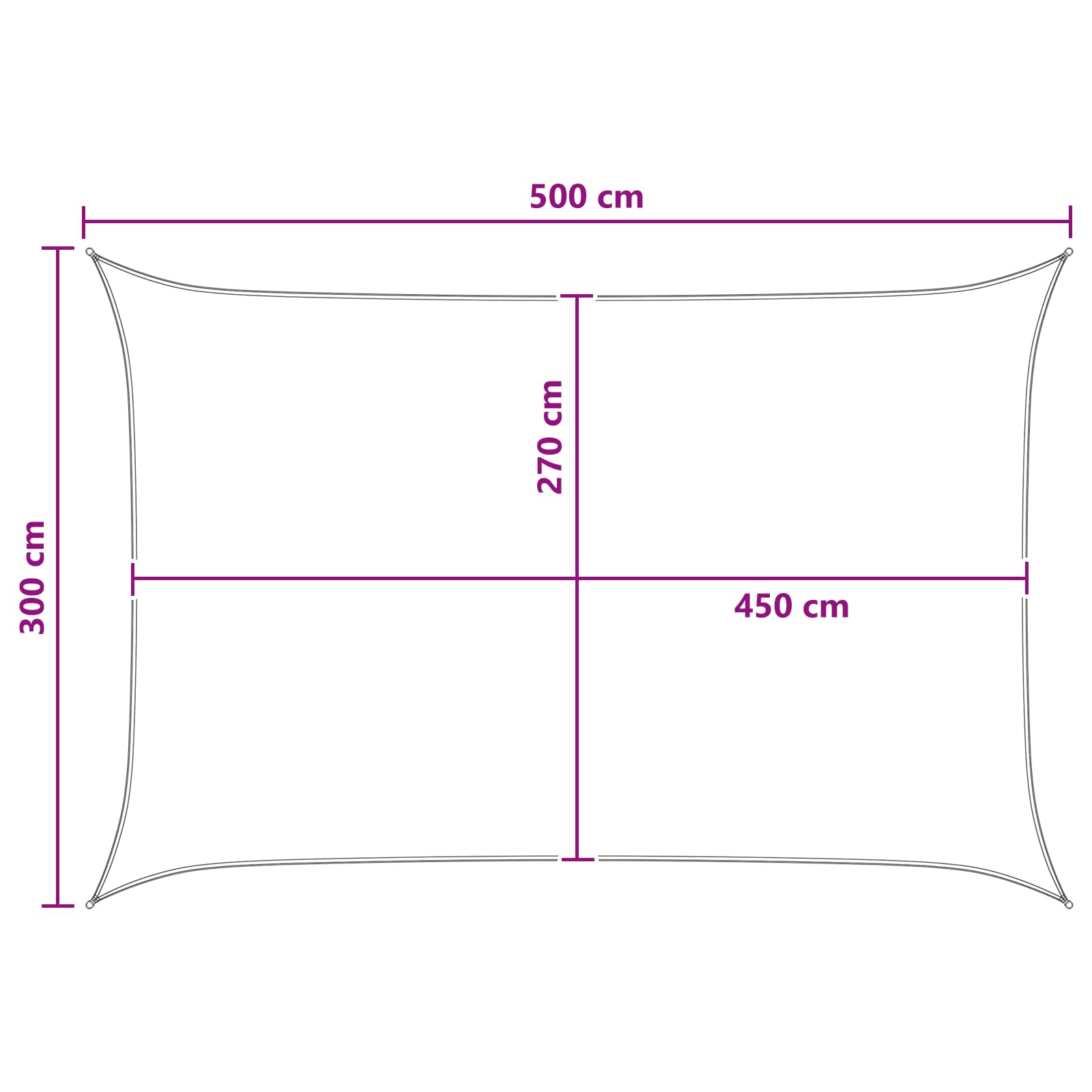 Jedrilica za sunčevu sjenu Svijetlo siva i bijela. 3 x 5 m HDPE