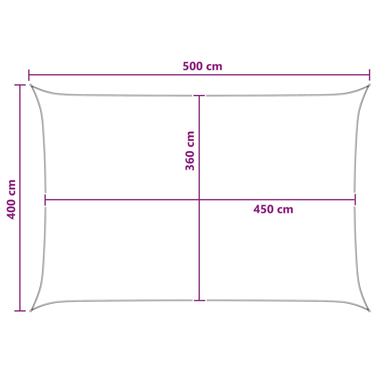 Jedrilica za sunčevu sjenu Svijetlo siva i bijela. 4 x 5 m HDPE