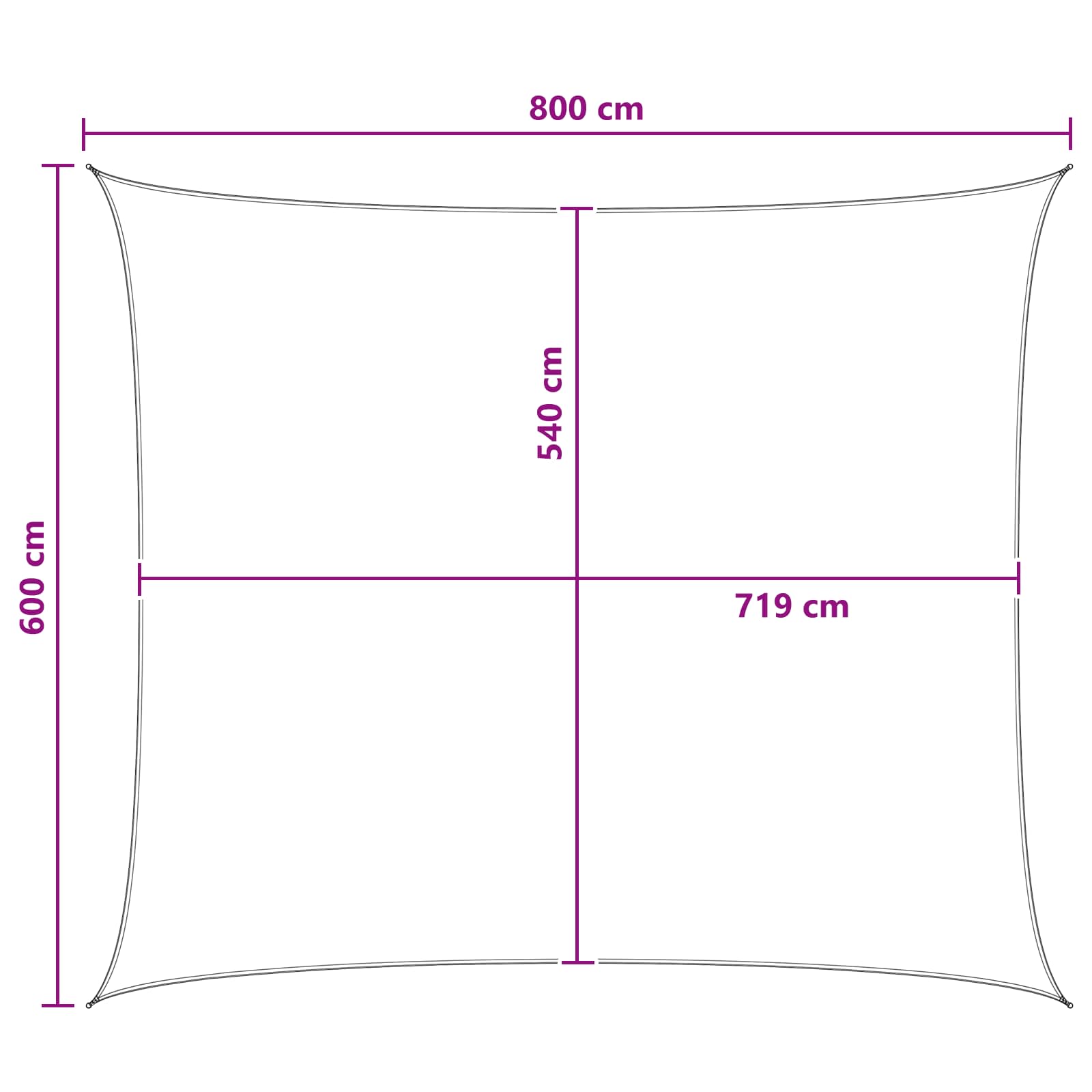 Jedrilica za sunčevu sjenu Svijetlo siva i bijela. 6 x 8 m HDPE