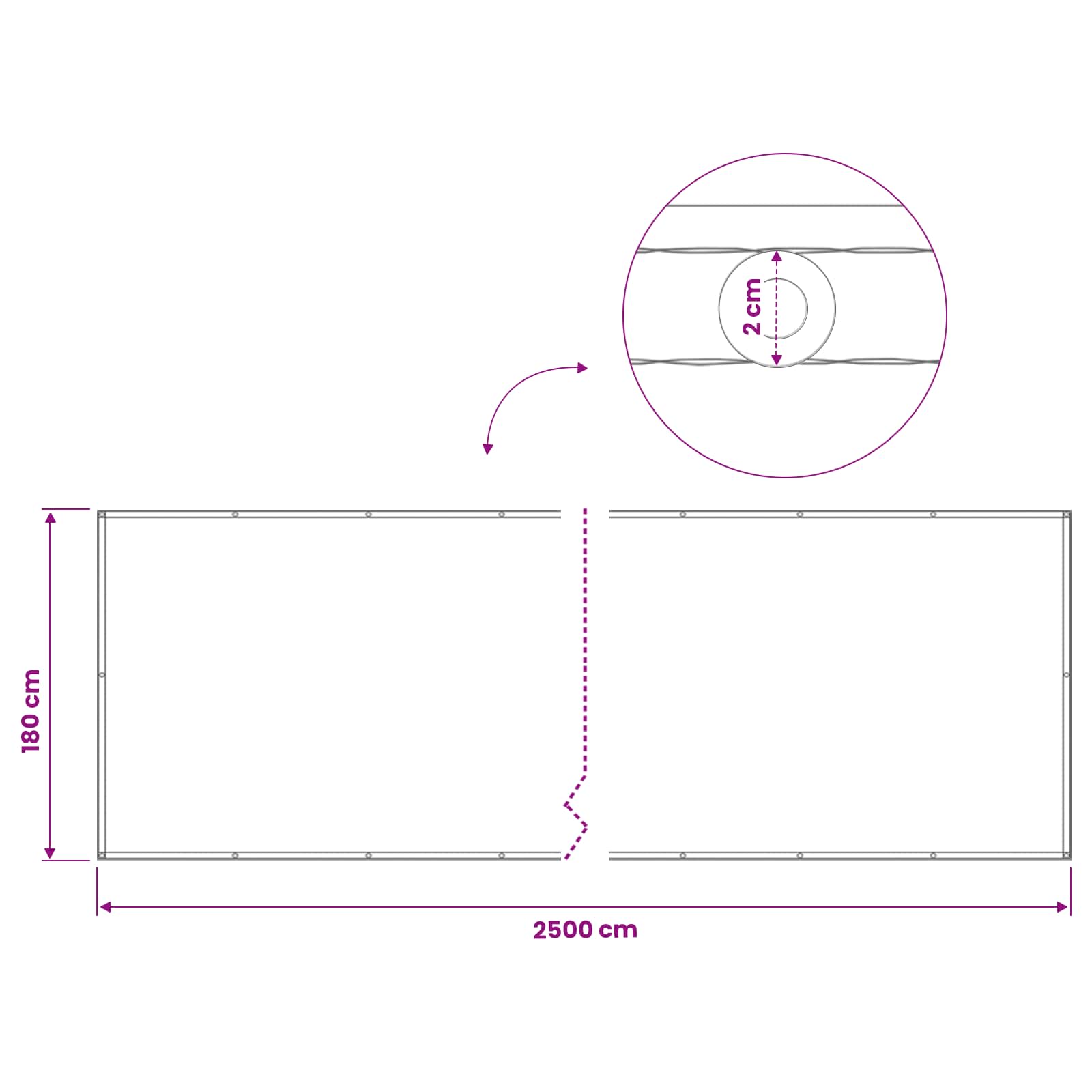 Zaslon za privatnost na balkonu 1,8 x 25 m