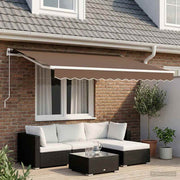 Povlačivi tende Sivosmeđa 350 x 250 cm Poliester i aluminij