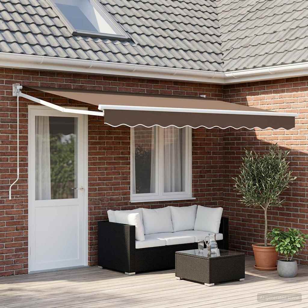 Povlačivi tende Sivosmeđa 4,5 × 3 m 100% Poliester i Aluminij