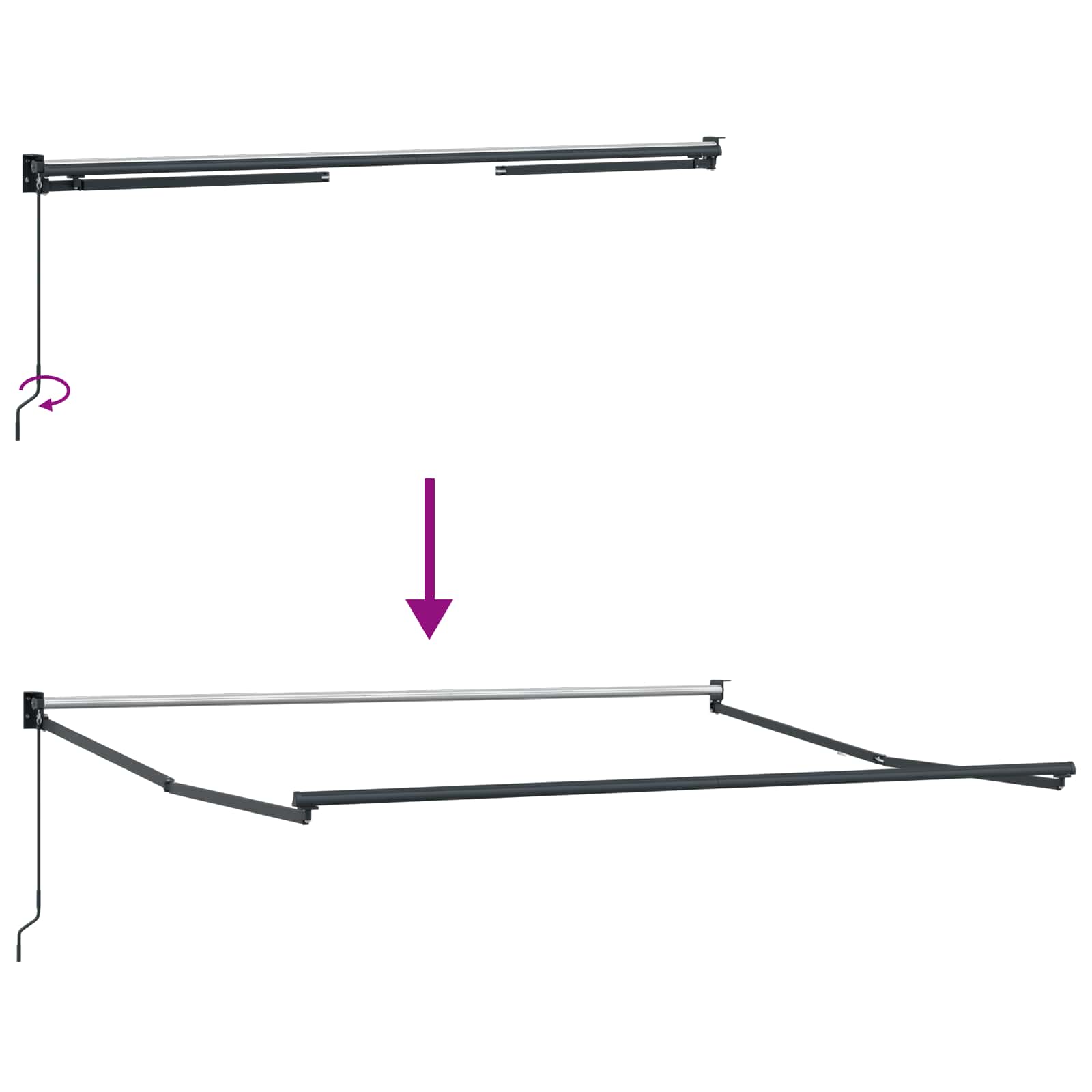 Povlačivi tende Pijesak 4 x 2 m 100% Poliester i Aluminij