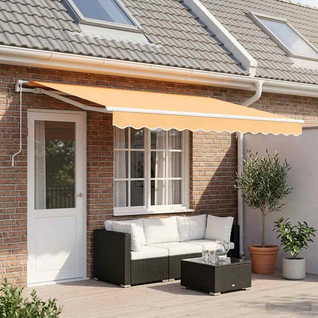 Povlačivi tende Pijesak 600 × 350 cm Poliester i aluminij