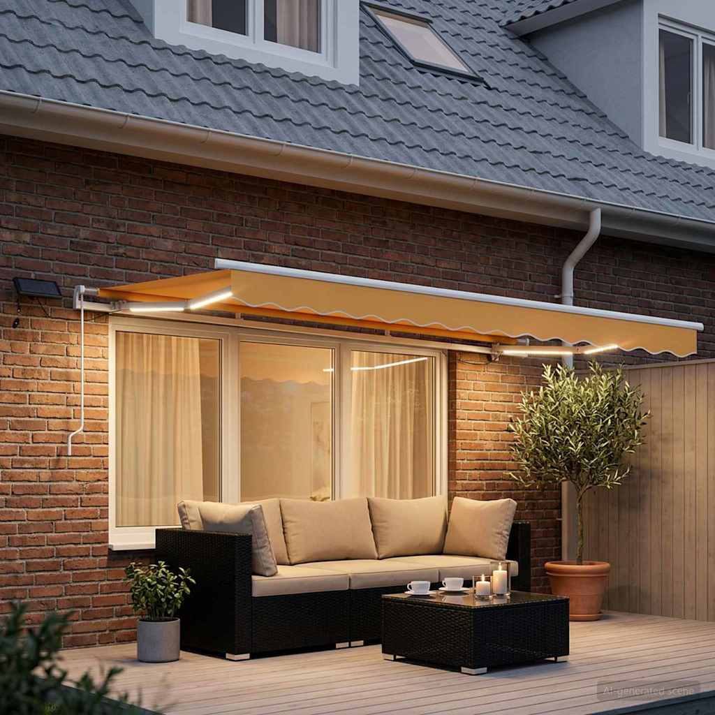 Povlačivi tende Pijesak 350 x 250 cm Tkanina i Aluminij