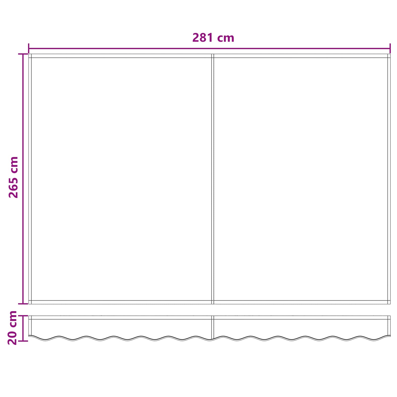 Ručna zlačivna tenda s LED diodama Pijesak