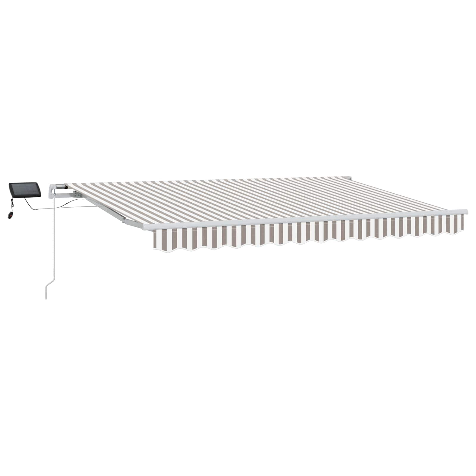Povlačivi tende Svijetlo siva i bijela. 350 x 250 cm