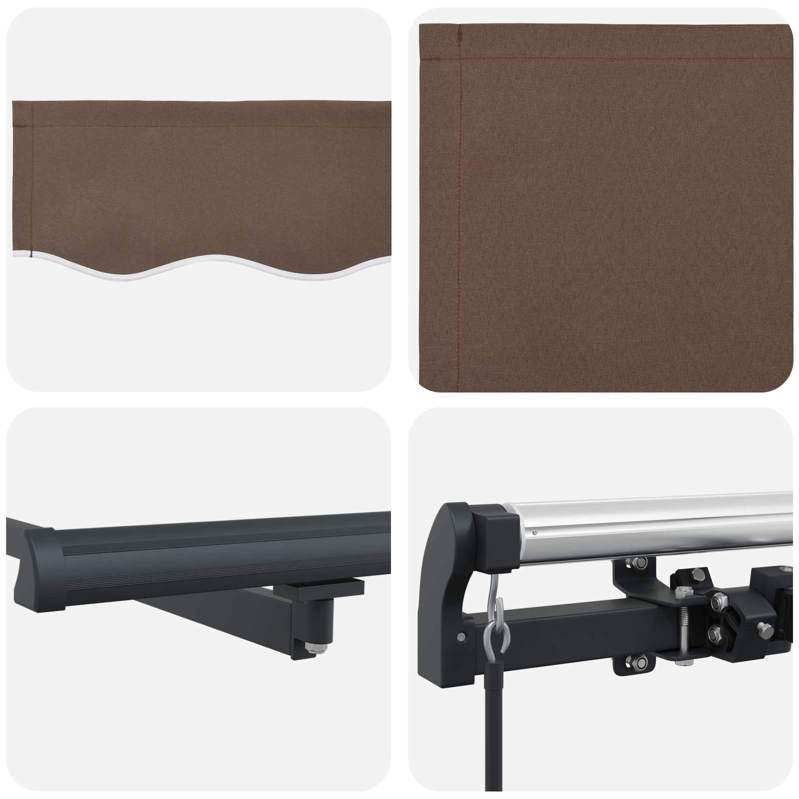 Povlačivi tende Sivosmeđa 350 x 250 cm Tkanina i Aluminij