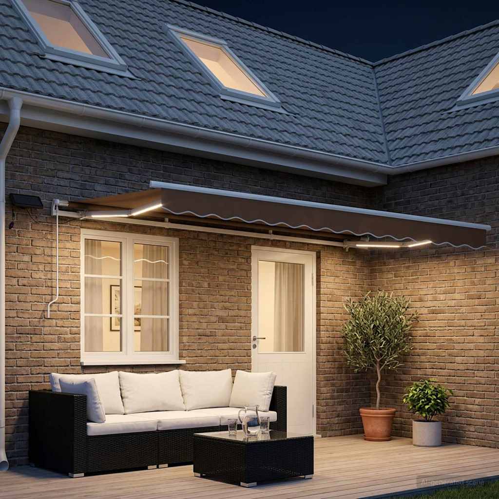 Povlačivi tende Sivosmeđa 400 × 300 cm Tkanina i Aluminij