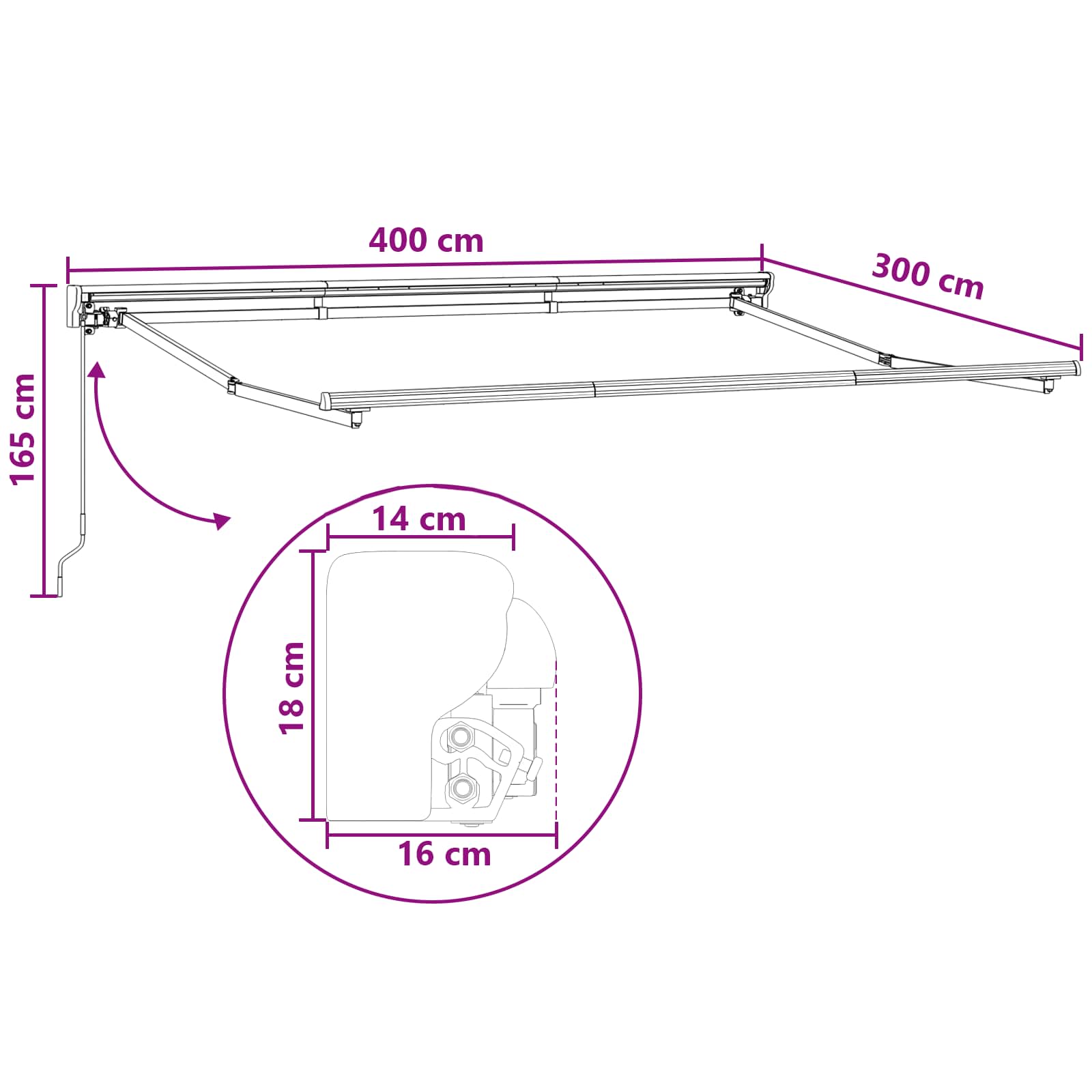Ručno sklopiva tenda Sivosmeđa 4 × 3 m Poliester i aluminij