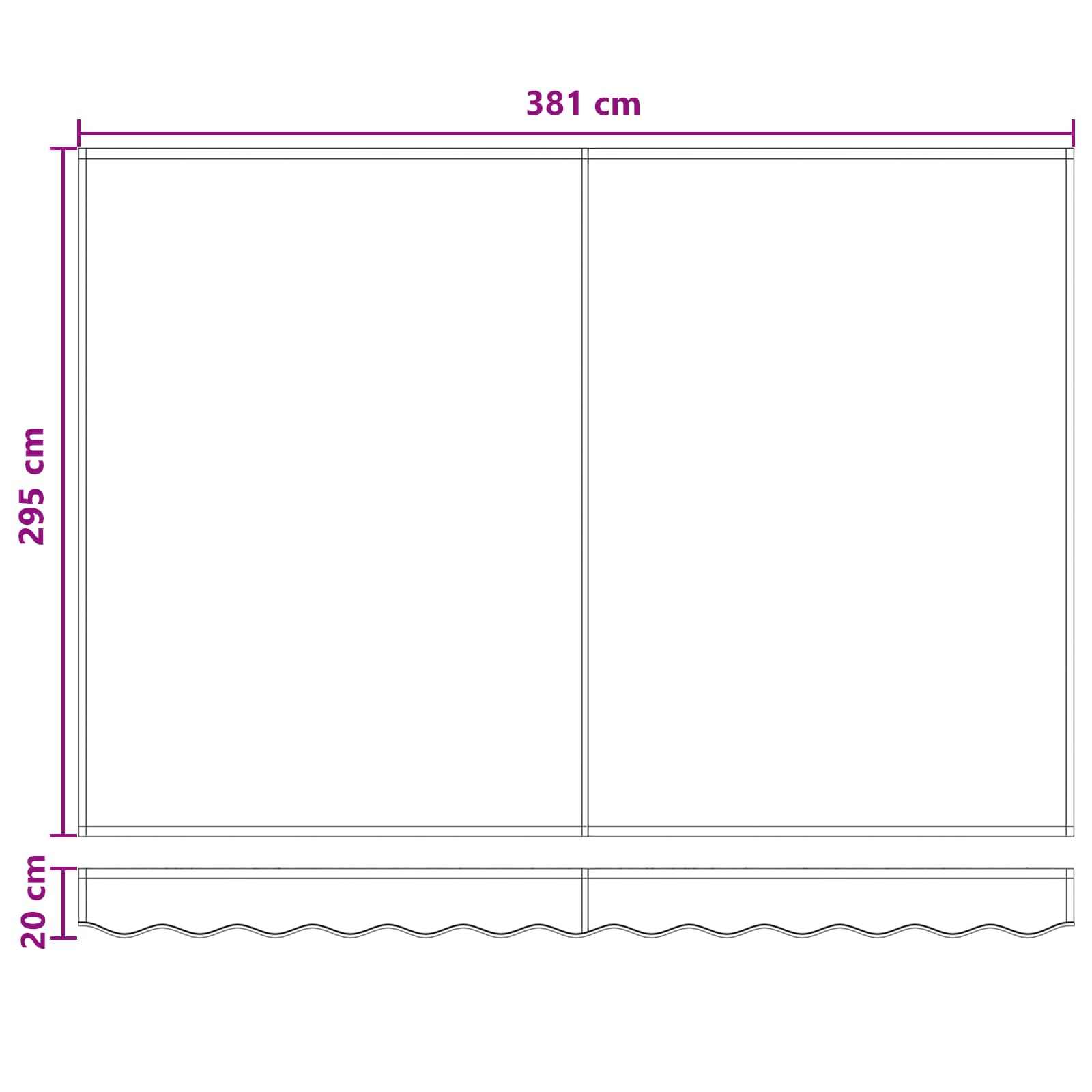 Povlačivi tende Svijetlo siva i bijela. 4 × 3 m