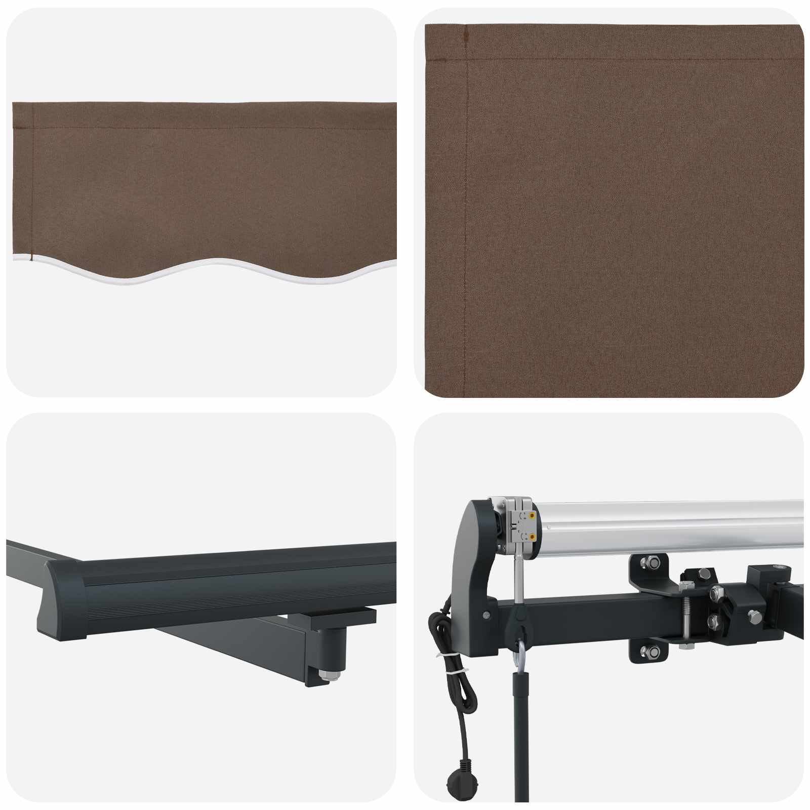 Povlačivi tende Sivosmeđa 400 × 350 cm Tkanina i Aluminij