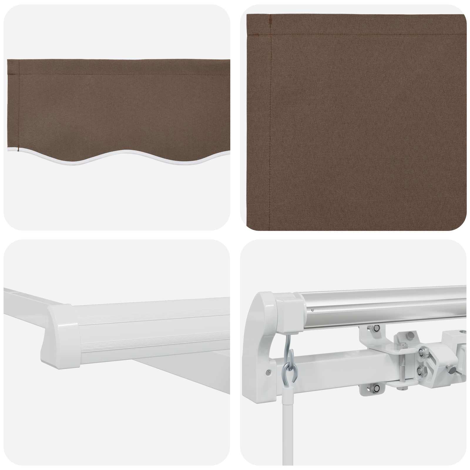 Povlačivi tende Sivosmeđa 450 × 300 cm Poliester i aluminij