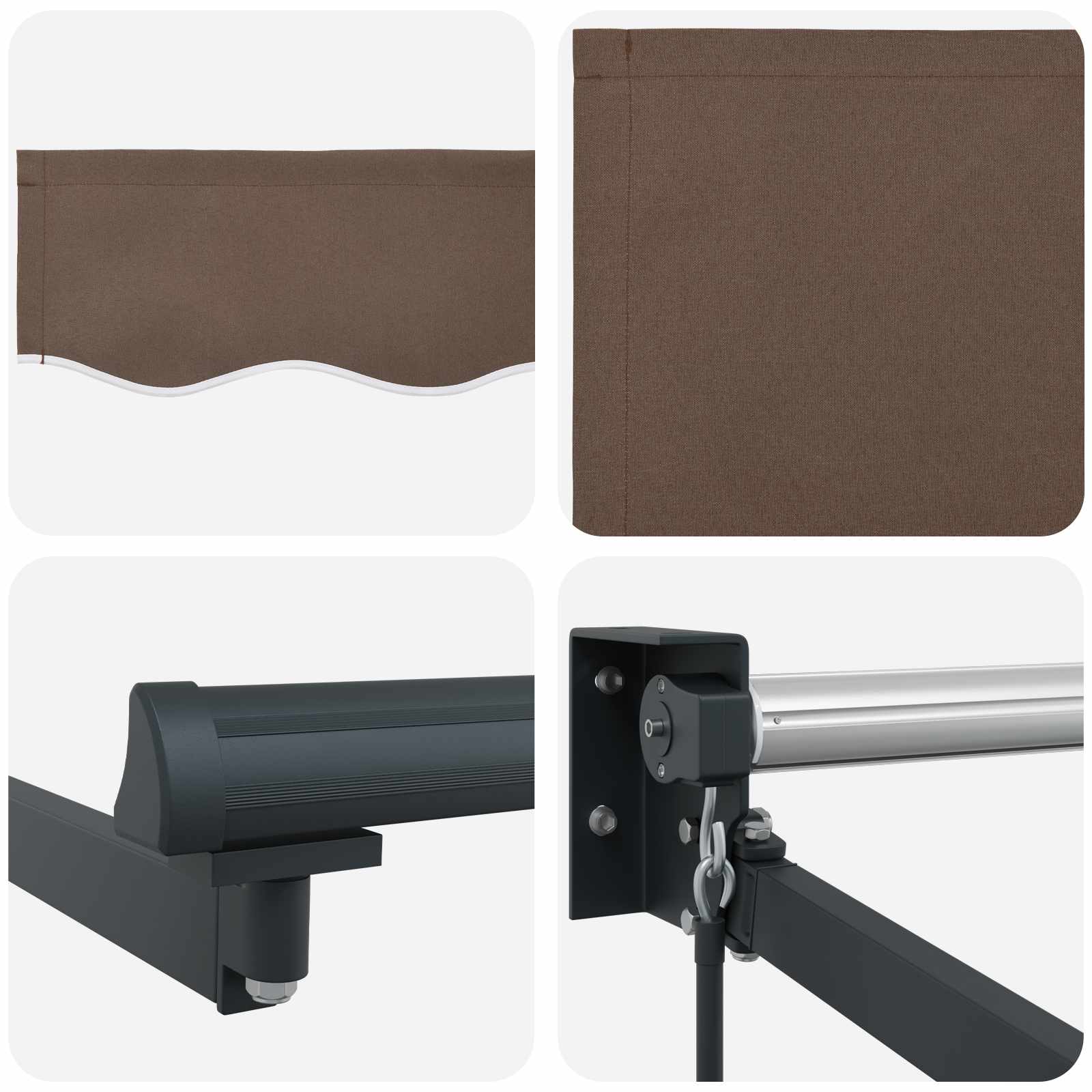 Povlačivi tende Sivosmeđa 4,5 × 3 m 100% Poliester i Aluminij