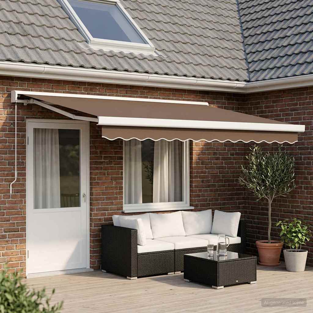 Povlačivi tende Sivosmeđa 450 × 300 cm Platno i Aluminij