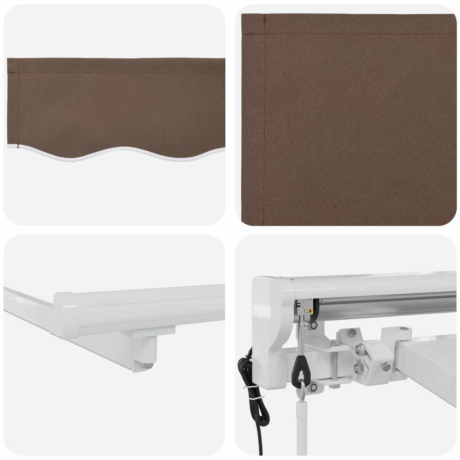 Električna retraktabilna tenda Sivosmeđa 4,5 × 3 m