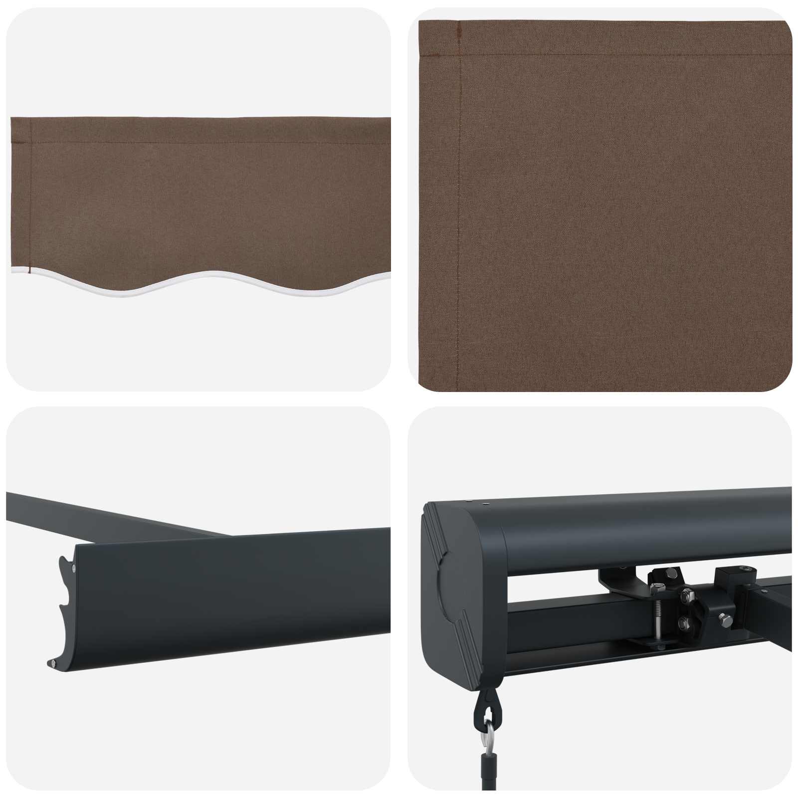 Povlačivi tende Sivosmeđa 500 × 300 cm Platno i Aluminij