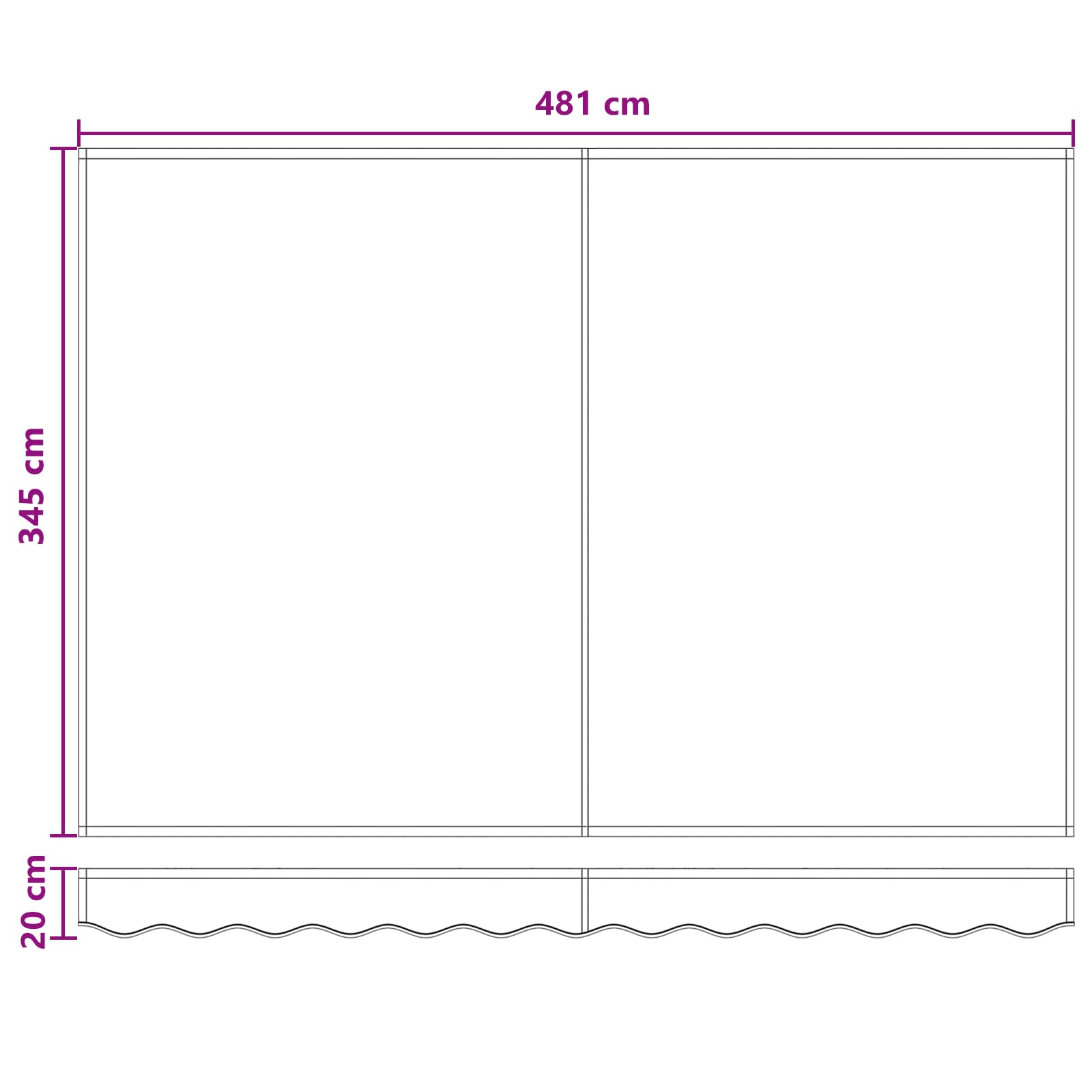 Tkanina za tende Sivosmeđa 500 × 350 cm Poliester