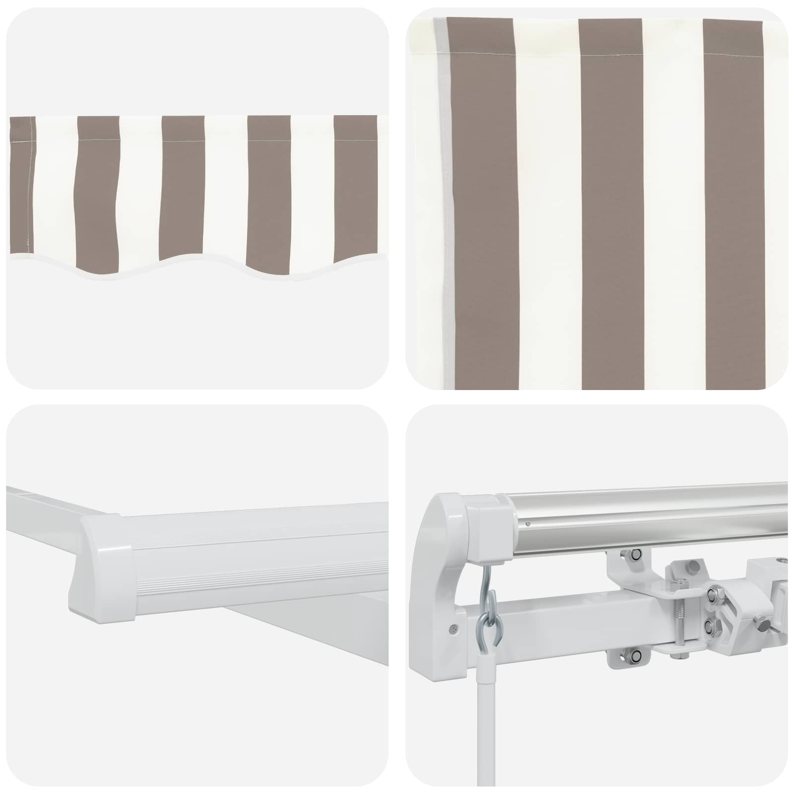 Povlačivi tende Svijetlo siva i bijela. 600 cm