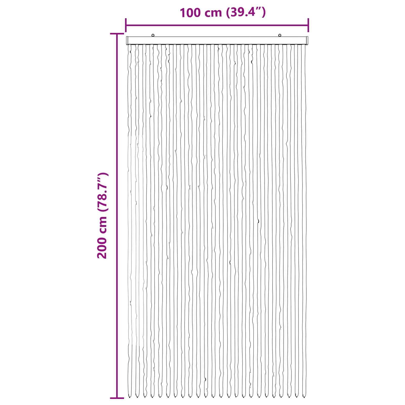 Zavjesa protiv insekata Chenille Siva i crna 100 x 200 cm
